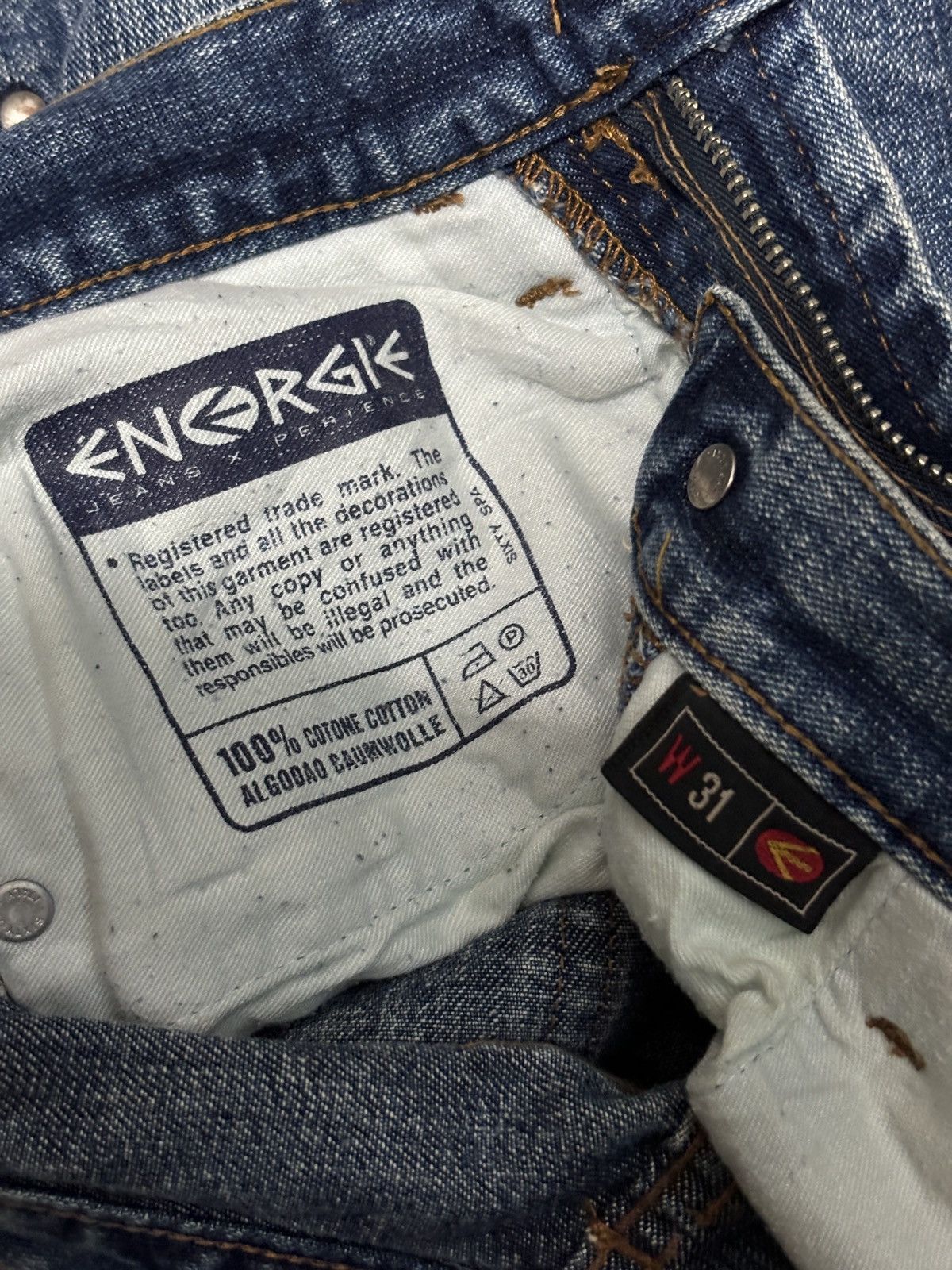Energie Y2K Energie Italy Studded Flare Denim Jeans Size 29" - 9 Thumbnail