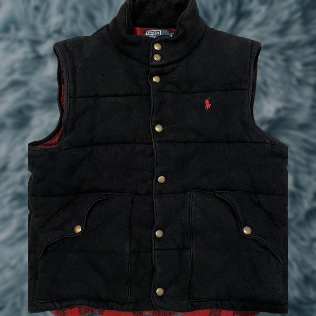 Polo Ralph Lauren VINTAGE Polo Ralph Lauren Puffer Vest Shirt Mens M Black Quilted Lined Buffalo Plaid 90s Retro Polo Ralph Lauren Sport Size US M / EU 48-50 / 2 - 1 Thumbnail