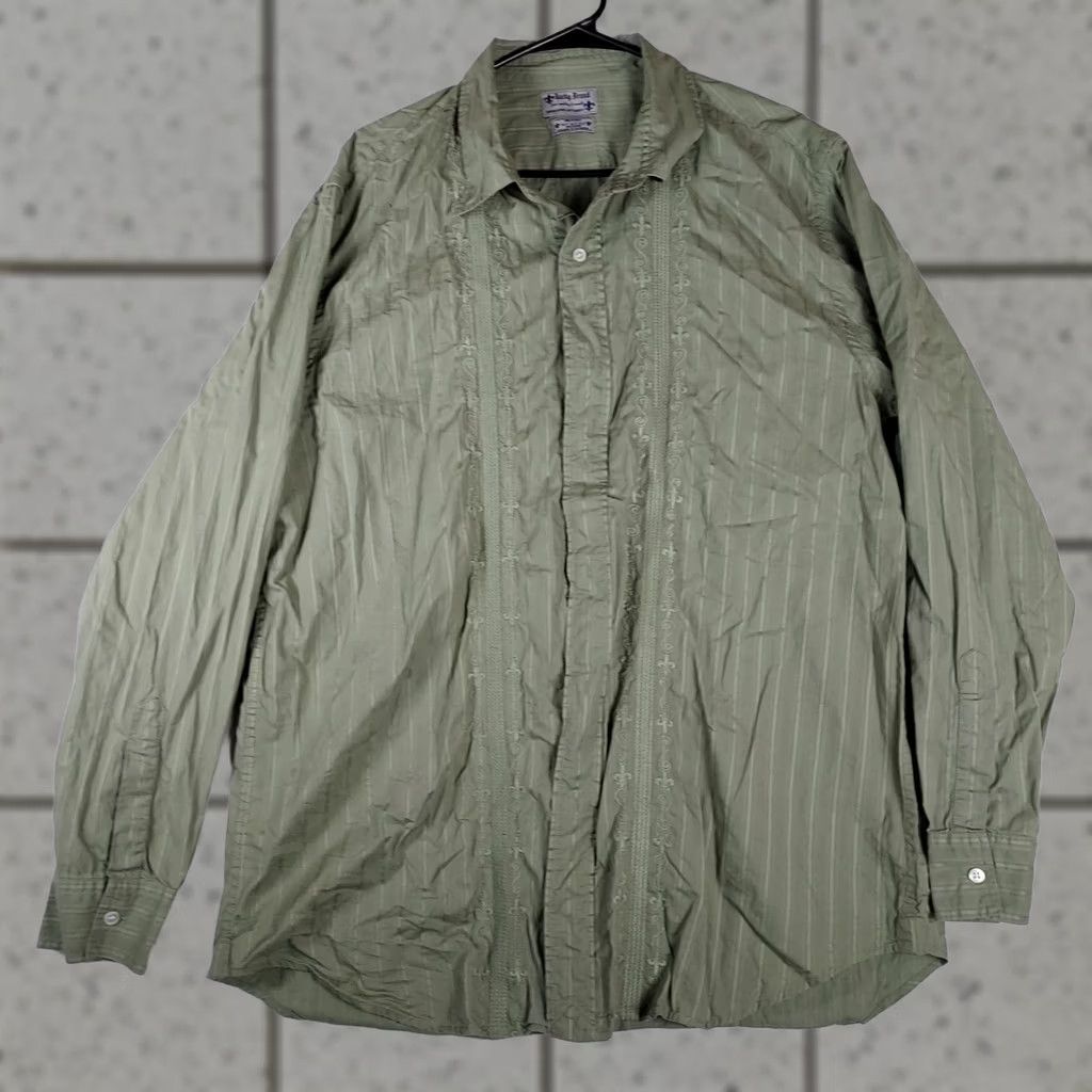 Lucky Brand Lucky Brand XL Green Embroidered Cotton Shirt Men’s Long Sleeve Button-Up Casual Size US XL / EU 56 / 4 - 1 Thumbnail