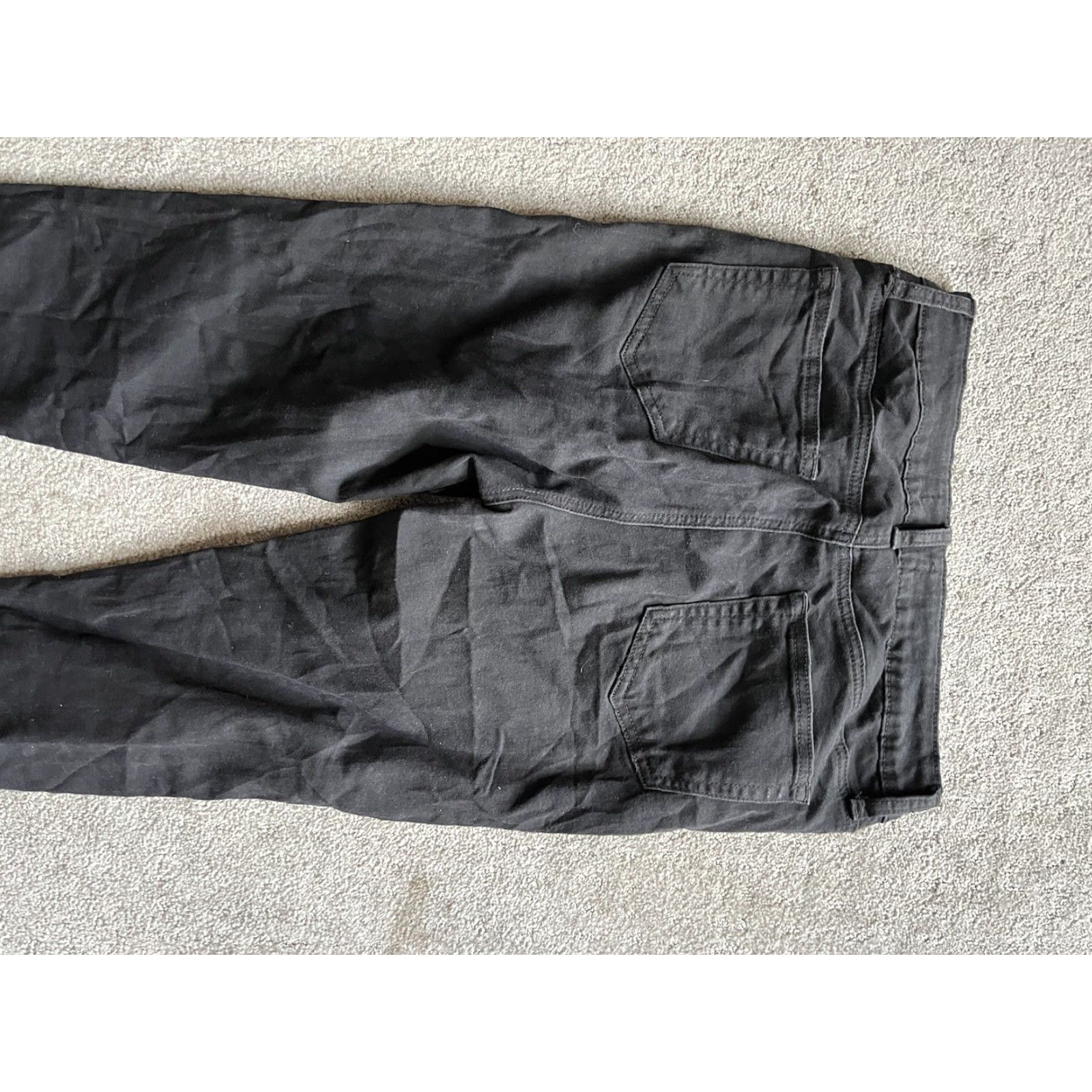 Denime JUST BLACK Jeans Woman Slim Ankle 29 x 27 Black Denim Button Fly USA 5-Pocket Size 29" - 4 Thumbnail