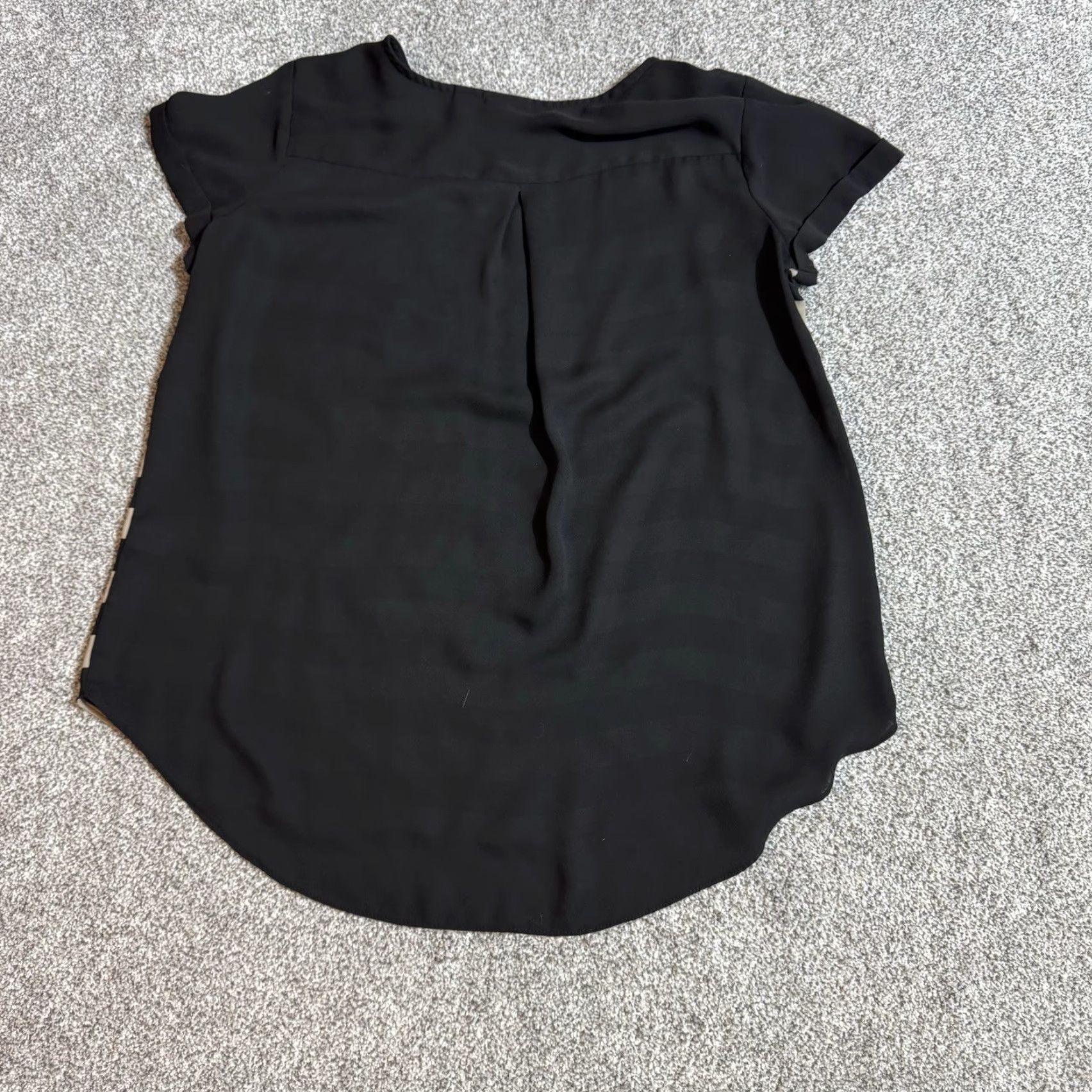 Vintage Cato Blouse Women Large Striped High Low Hem Casual Modern Dress Shirt Regular 100% Polyester Black Womens Size L / US 10 / IT 46 - 6 Thumbnail