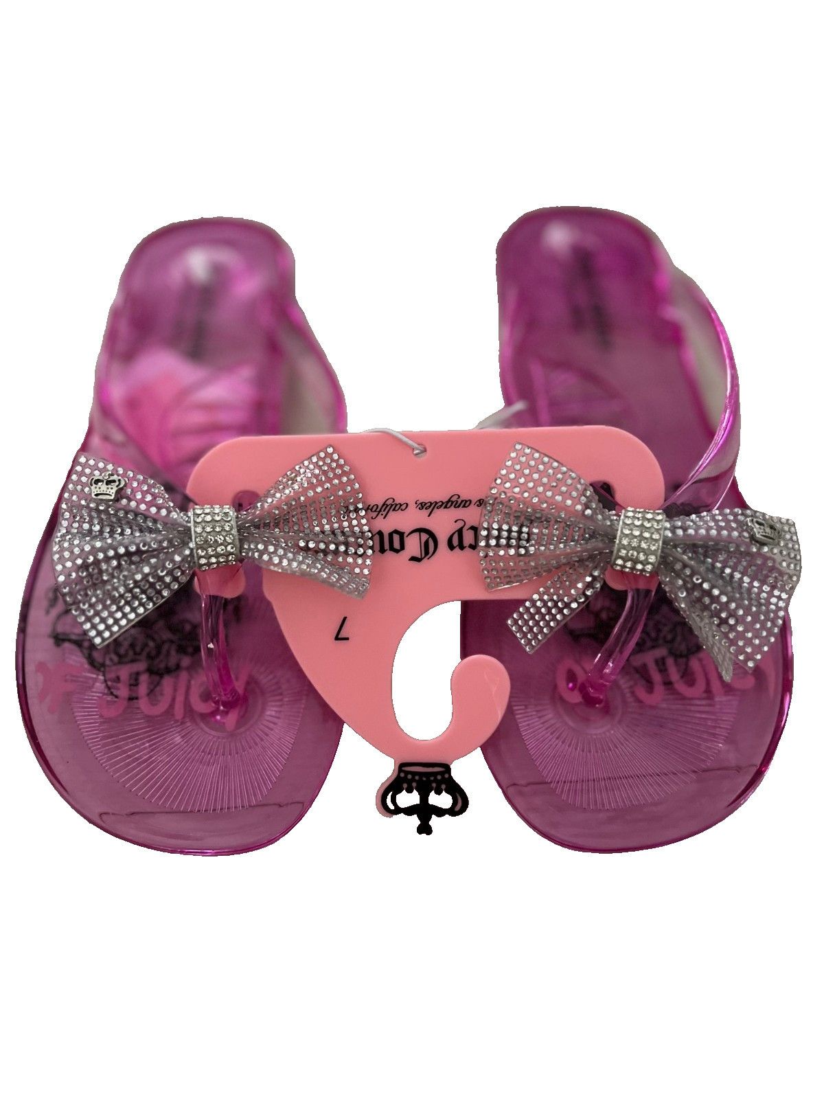 Juicy Couture Juicy Couture SPAIN Rhinestones BOW Flip Flops Pink ( 7 ) Size US 7 / IT 37 - 2 Thumbnail