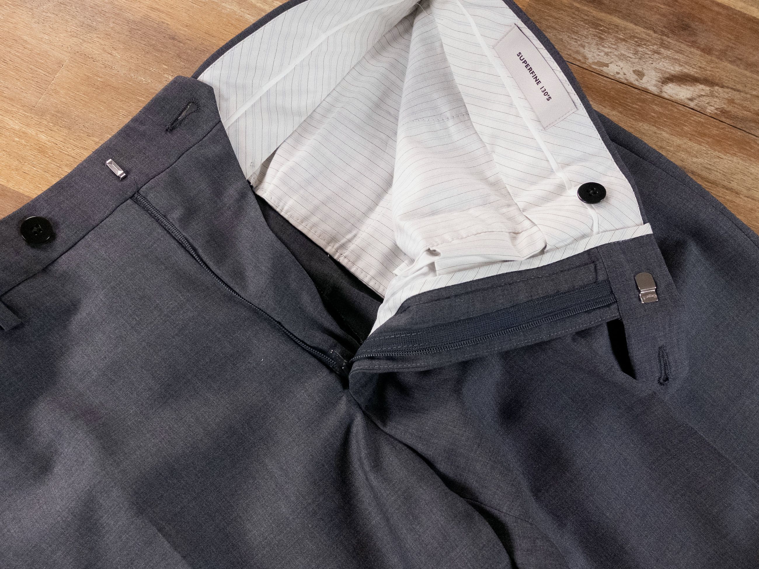 Caruso CARUSO gray flat front wool dress pants trousers 32 / 48 Size US 32 / EU 48 - 3 Thumbnail