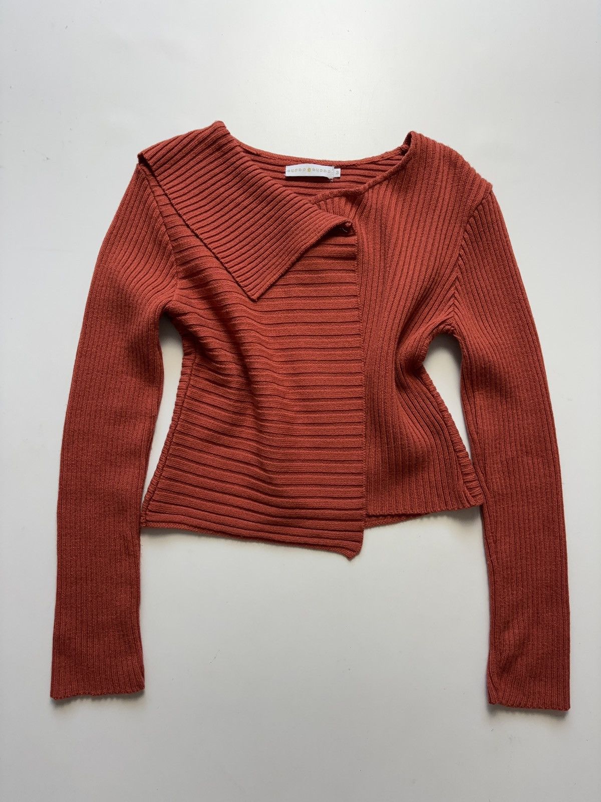 Designer × Vintage ASYMMETRIC VINTAGE GLAMOUR CARDIGAN KNIT LONG SLEEVE Size L / US 10 / IT 46 - 1 Thumbnail