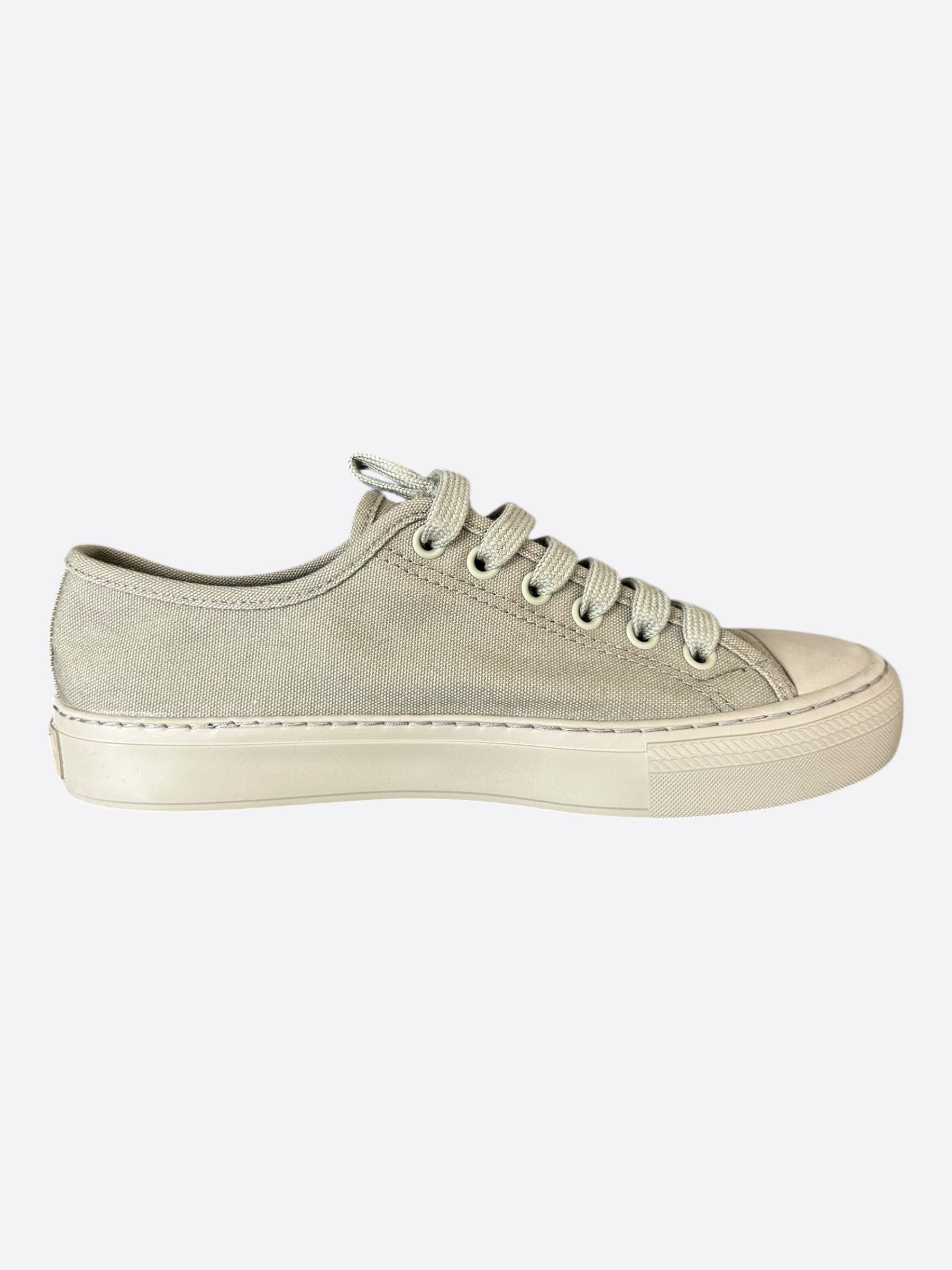 Prada Prada Olive Triangle Logo Canvas Sneakers Size US 8.5 / EU 41-42 - 5 Thumbnail