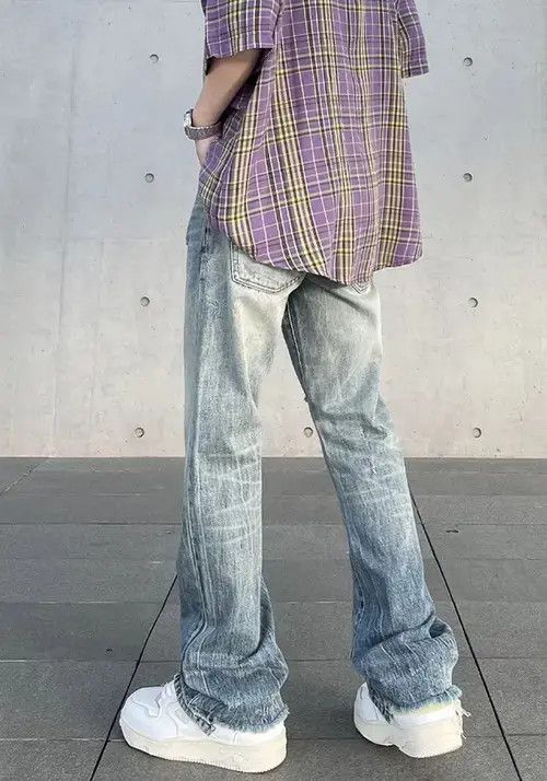 Japanese Brand Vintage Blue Flared Slim Jean Size US 30 / EU 46 - 2 Thumbnail