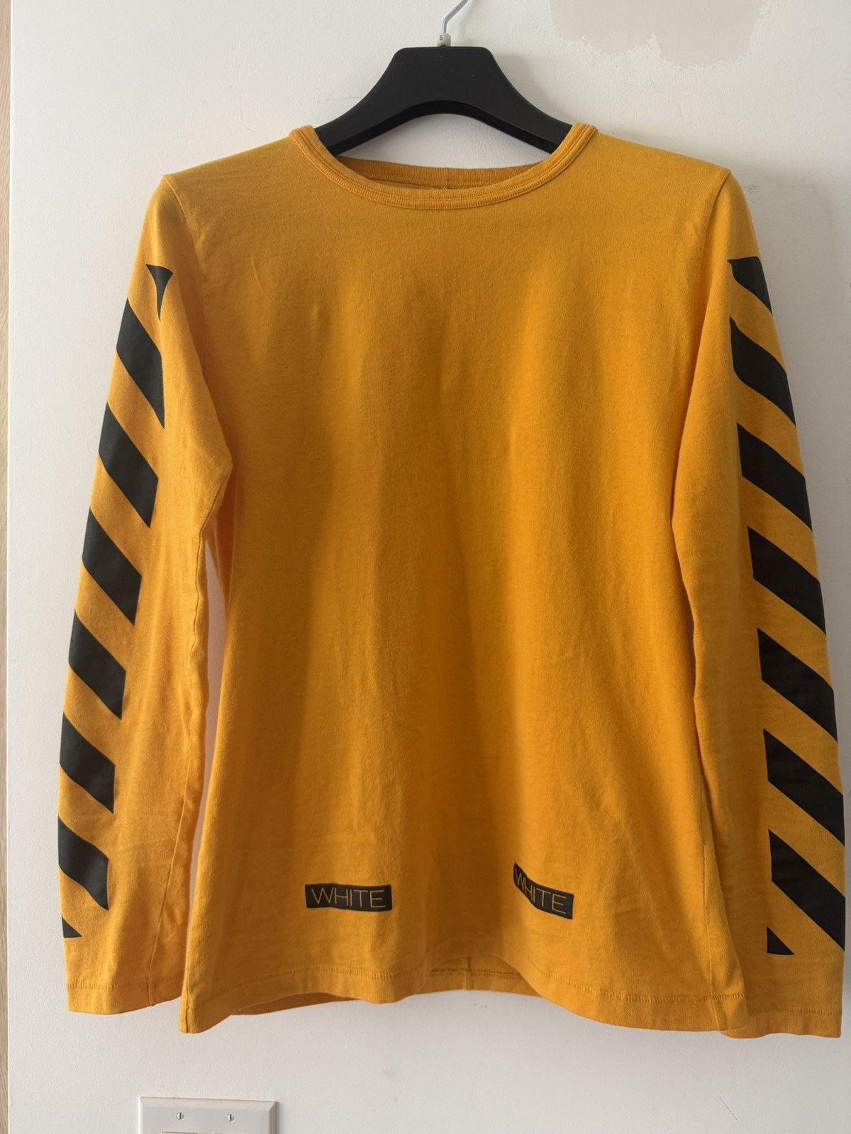 Off-White 2014 Off-White C/O VIRGIL 13 Stripe Print Yellow Mens XS S Size US S / EU 44-46 / 1 - 4 Thumbnail