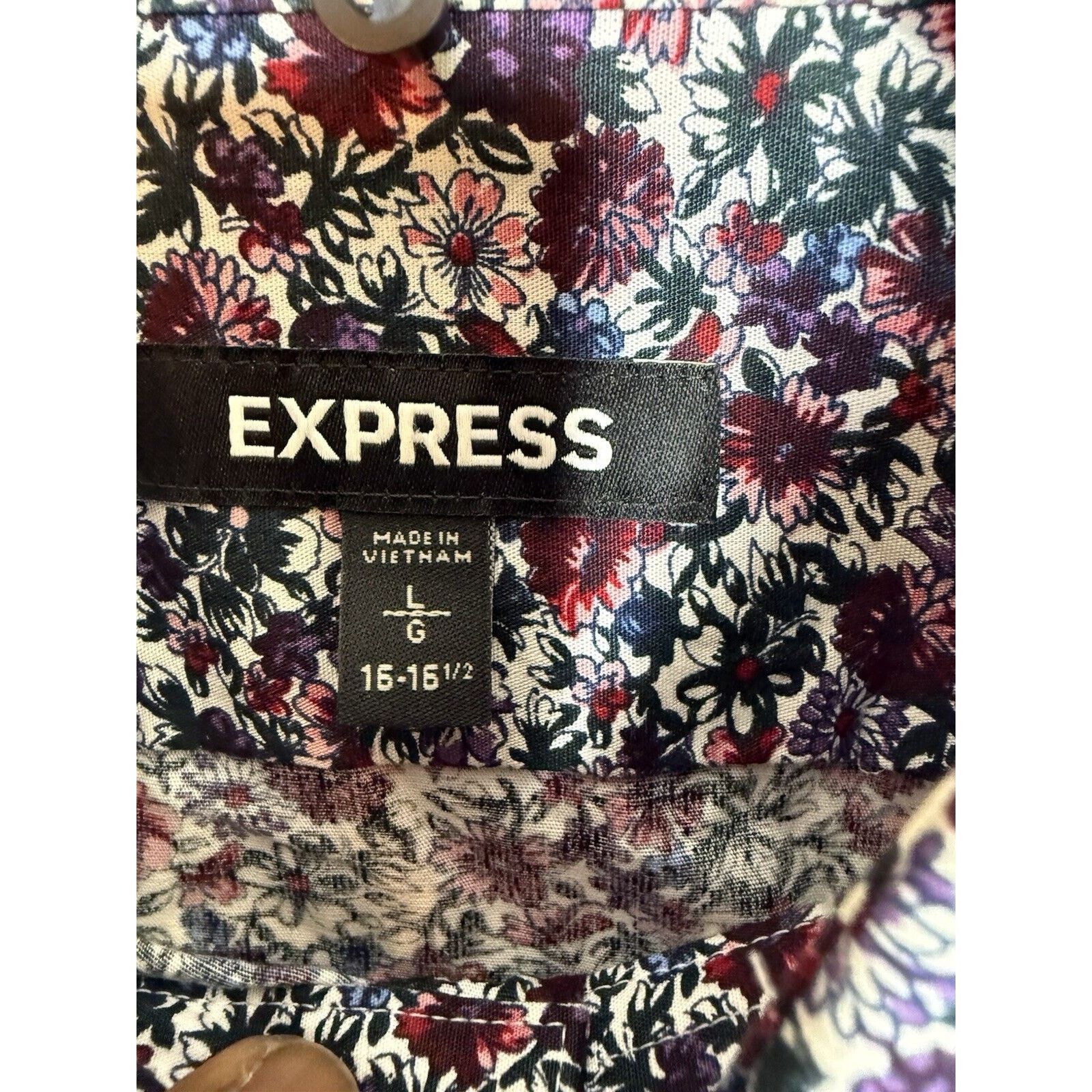 Express Express Button Down Shirt Men’s Large Rosario Floral Print Size US L / EU 52-54 / 3 - 2 Thumbnail