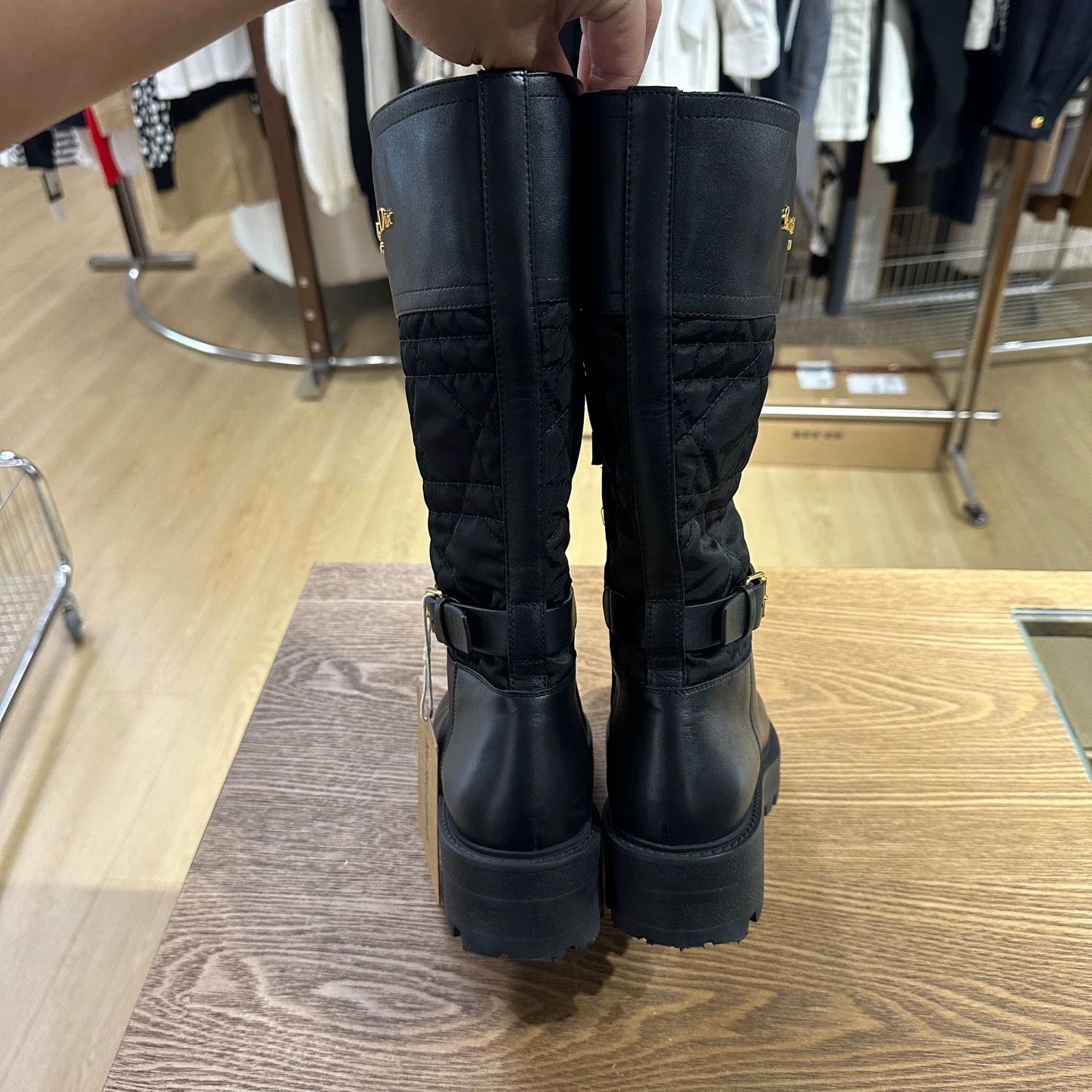 Christian Dior Monsieur Dior feb489 D-town Cannage Logo Knee-high Boots EU37 Size US 6.5 / IT 36.5 - 5 Thumbnail