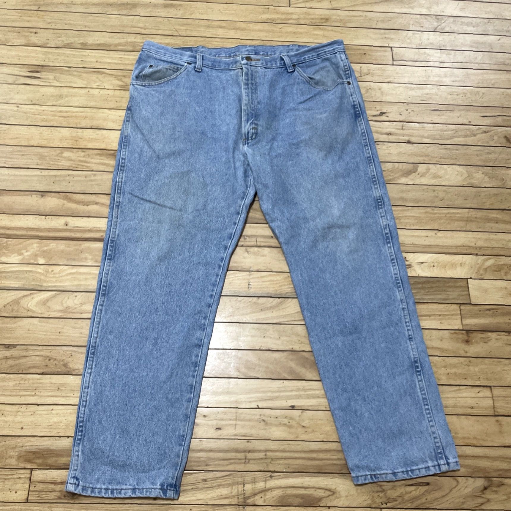 Wrangler Wrangler Jeans Men 40x30 Workwear Light Blue Wash Denim Western Classic Straight Jeans Championship? Size US 40 / EU 56 - 3 Thumbnail