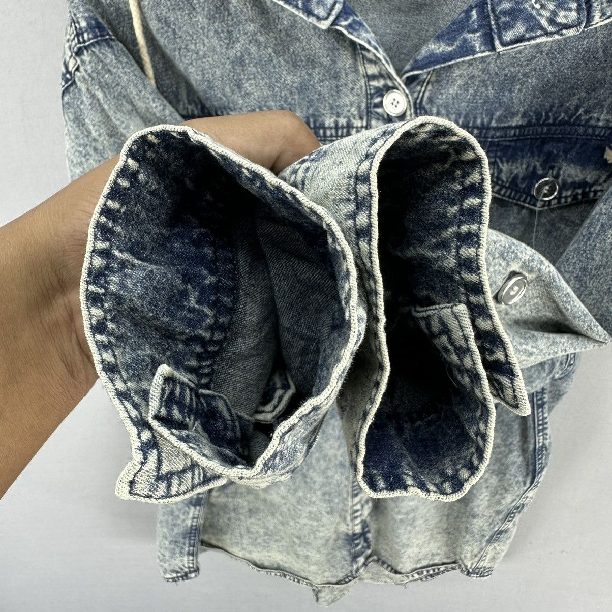 Japanese Brand × Vintage Vintage 90's Ladies Denim Jacket Hoodie by CRYX Size M / US 6-8 / IT 42-44 - 11 Thumbnail