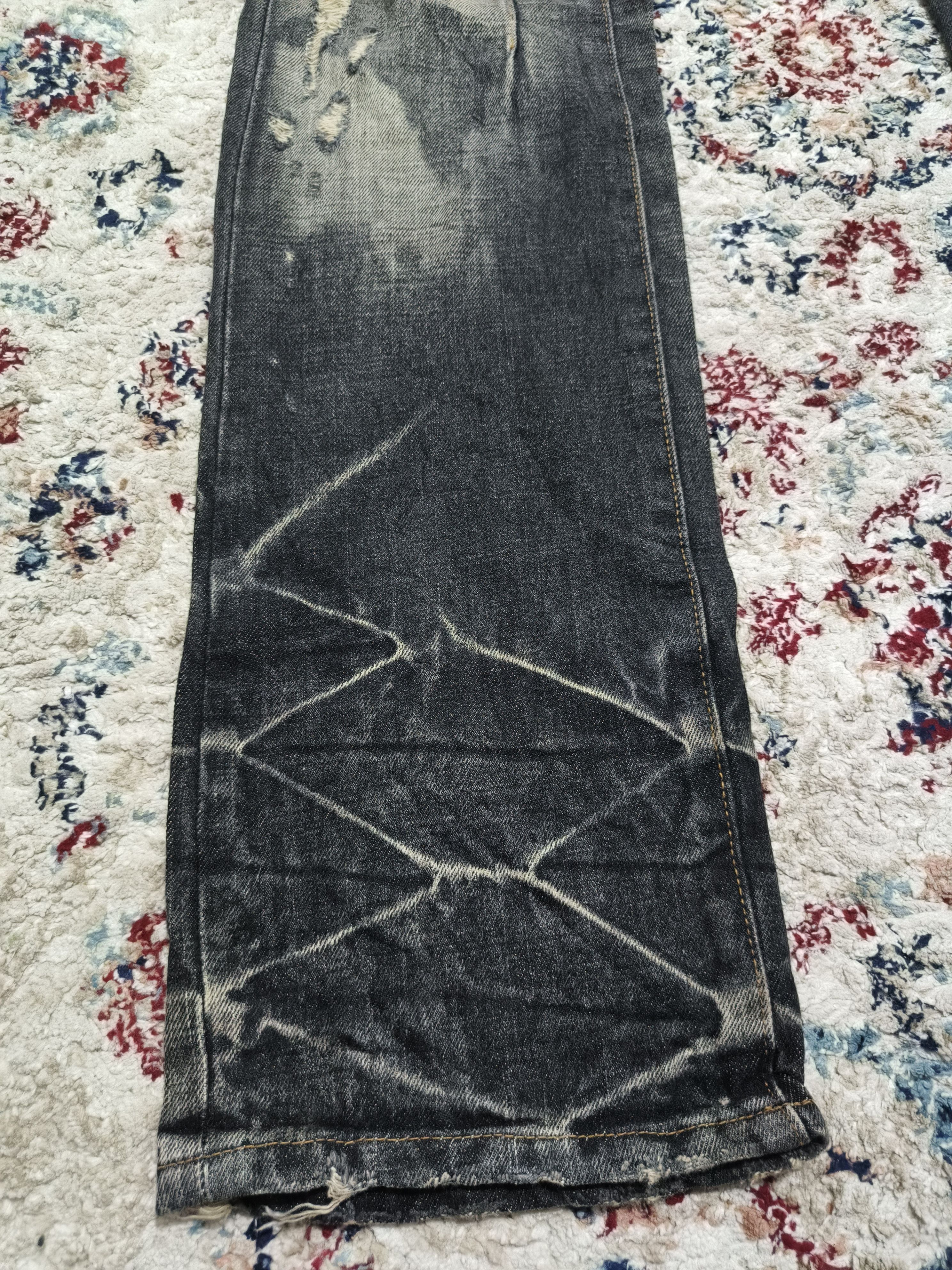 If Six Was Nine Jackrose Low-Rise Flared Jeans Distressed Black Size 31" - 6 Thumbnail