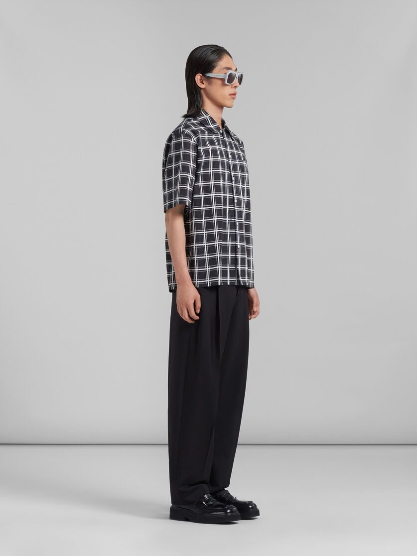 Marni o1w1db10125 Checked Poplin Bowling Shirt in Black Size US L / EU 52-54 / 3 - 3 Thumbnail