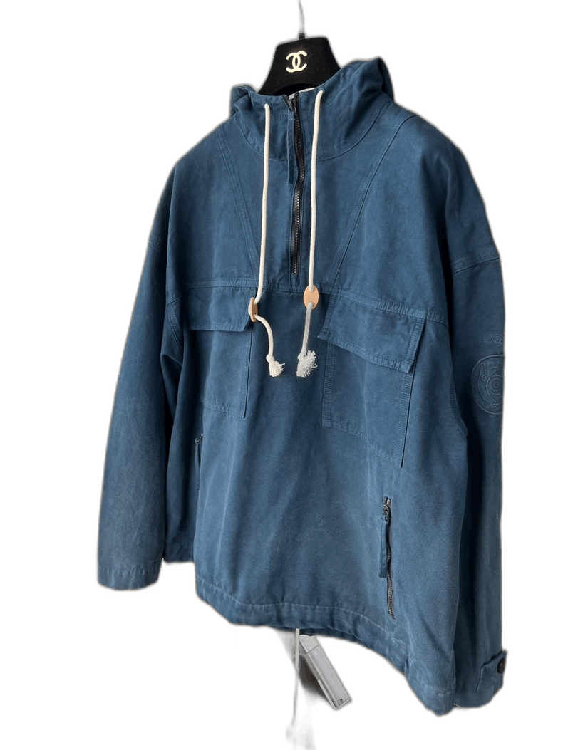 Loewe Loewe Blue Distressed Hooded Windbreaker Jacket - dmc Size M / US 6-8 / IT 42-44 - 1 Thumbnail