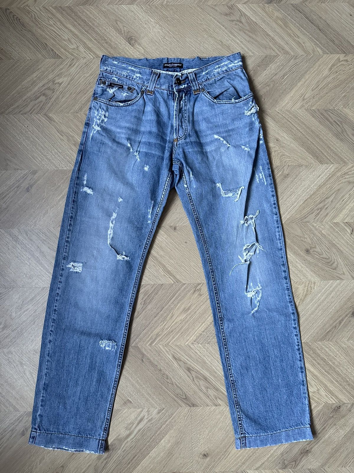 Dolce & Gabbana Dolce and Gabbana Crash Ripped Denim Jeans Distressed D&G Size US 32 / EU 48 - 2 Thumbnail