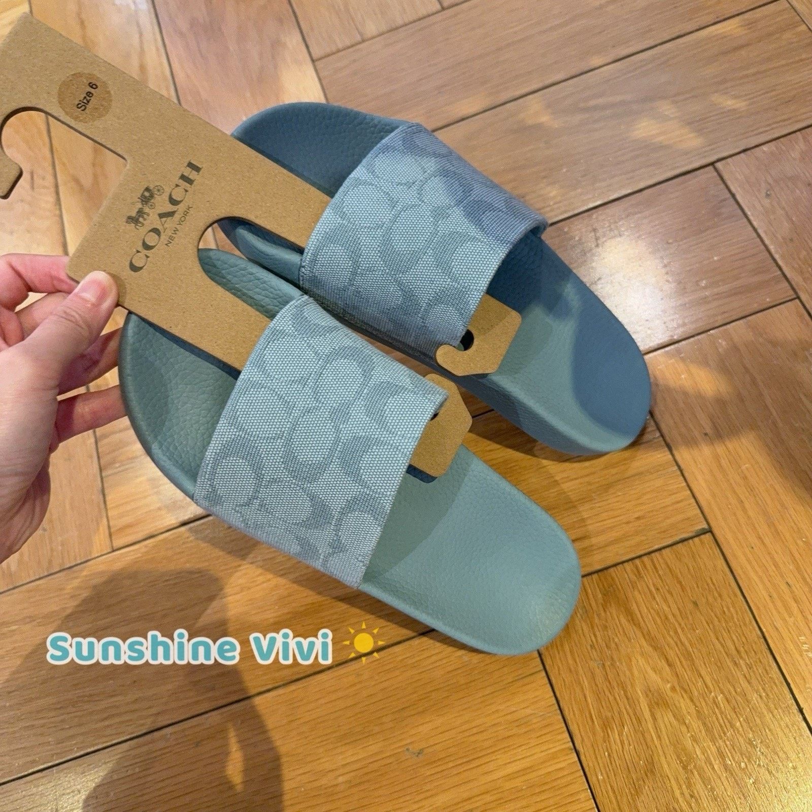 Coach New Coach women Udele Sport Slide Jacquard CDM17 Sea Mist Size US 8 / EU 41 - 2 Thumbnail