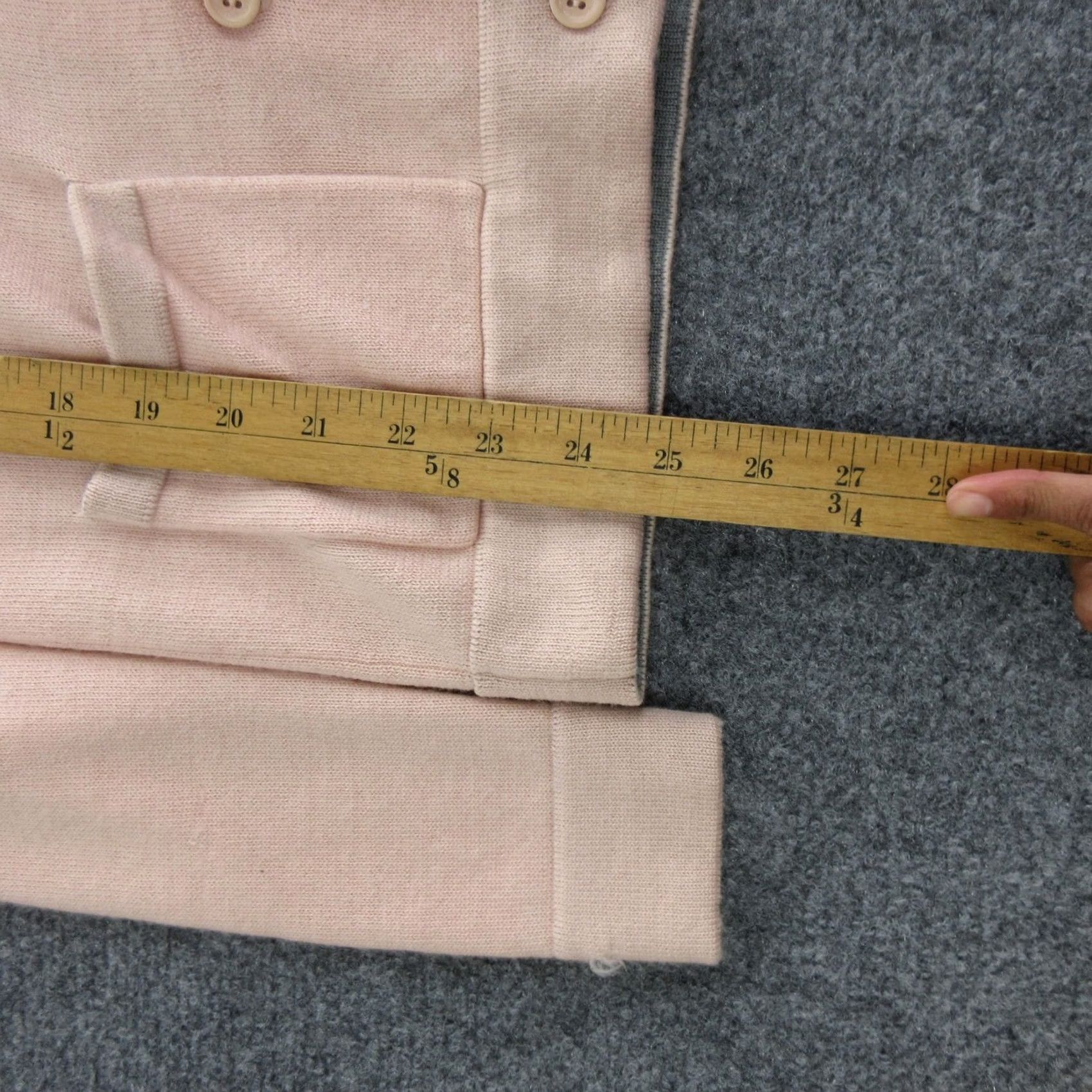 Pinko Kate Spade Saturday Cardigan Sweater Womens S Pink Wool V-Neck Button Pockets Knit Regular Size S / US 4 / IT 40 - 3 Thumbnail