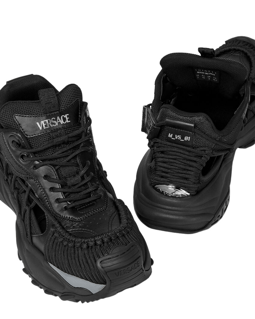 Versace VERSACE Mercury M VS 01 Black Sneakers New/Auth $990 Size US 13 / EU 46 - 5 Thumbnail