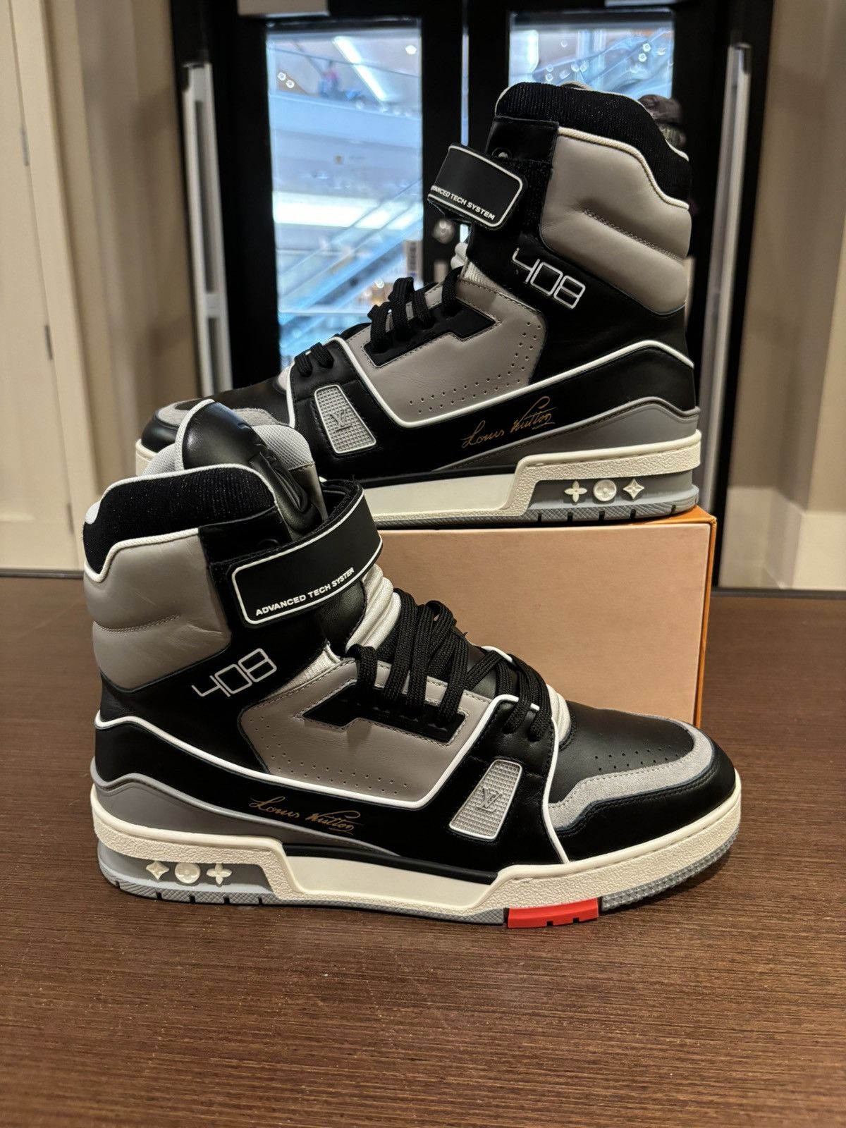 Louis Vuitton LV Trainer Sneaker Boot High ‘Black Grey’