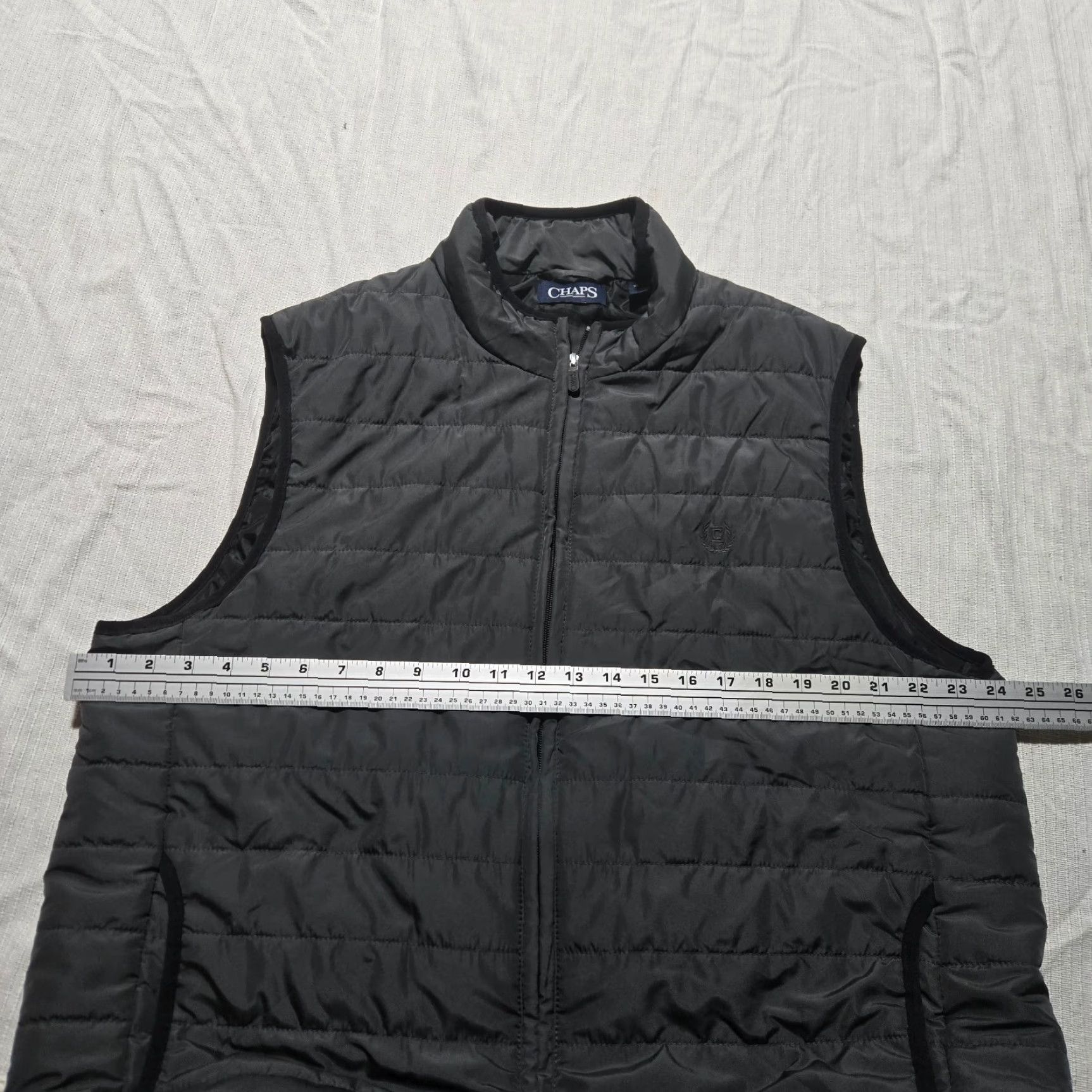 Chaps Chaps Quilted Puffer Vest - Solid Black - Zippered - Sleeveless - Men XL Size US XL / EU 56 / 4 - 5 Thumbnail