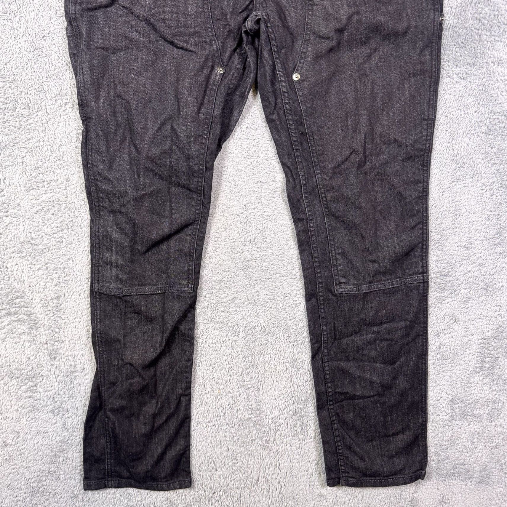 Vintage Dovetail Workwear Maven Jeans Womens 16/32 Slim Double Knee 5-Pocket Black Denim (Cotton) Regular Size 12/32 Inseam 31" Size 34" / US 12 / IT 48 - 3 Thumbnail
