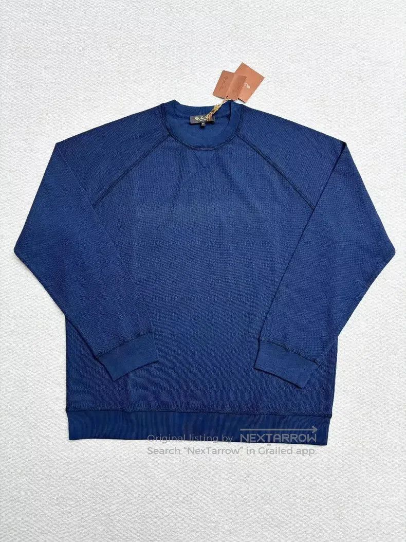 Loro Piana Loro Piana Blue Men's Crewneck Long-Sleeve T-Shirt. Size US XL / EU 56 / 4 - 1 Thumbnail