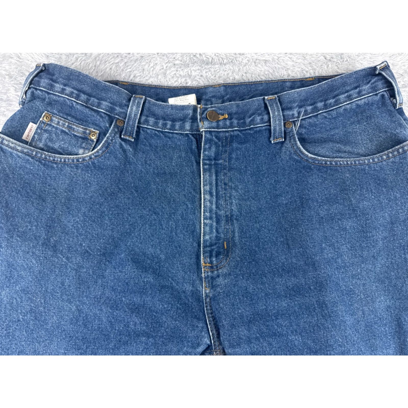 Carhartt Carhartt Jeans Adult 44 Blue Denim 100% Cotton Relaxed Fit Straight 42x32 Regular Mens Size US 44 / EU 60 - 4 Thumbnail
