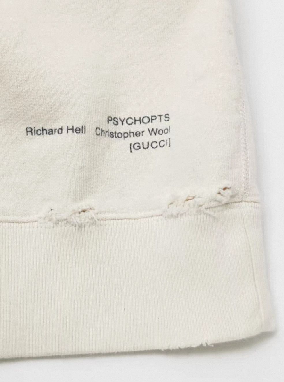 Gucci Cream Cotton 'thank' Print Distressed Hoodie XS. Size US XS / EU 42 / 0 - 8 Thumbnail