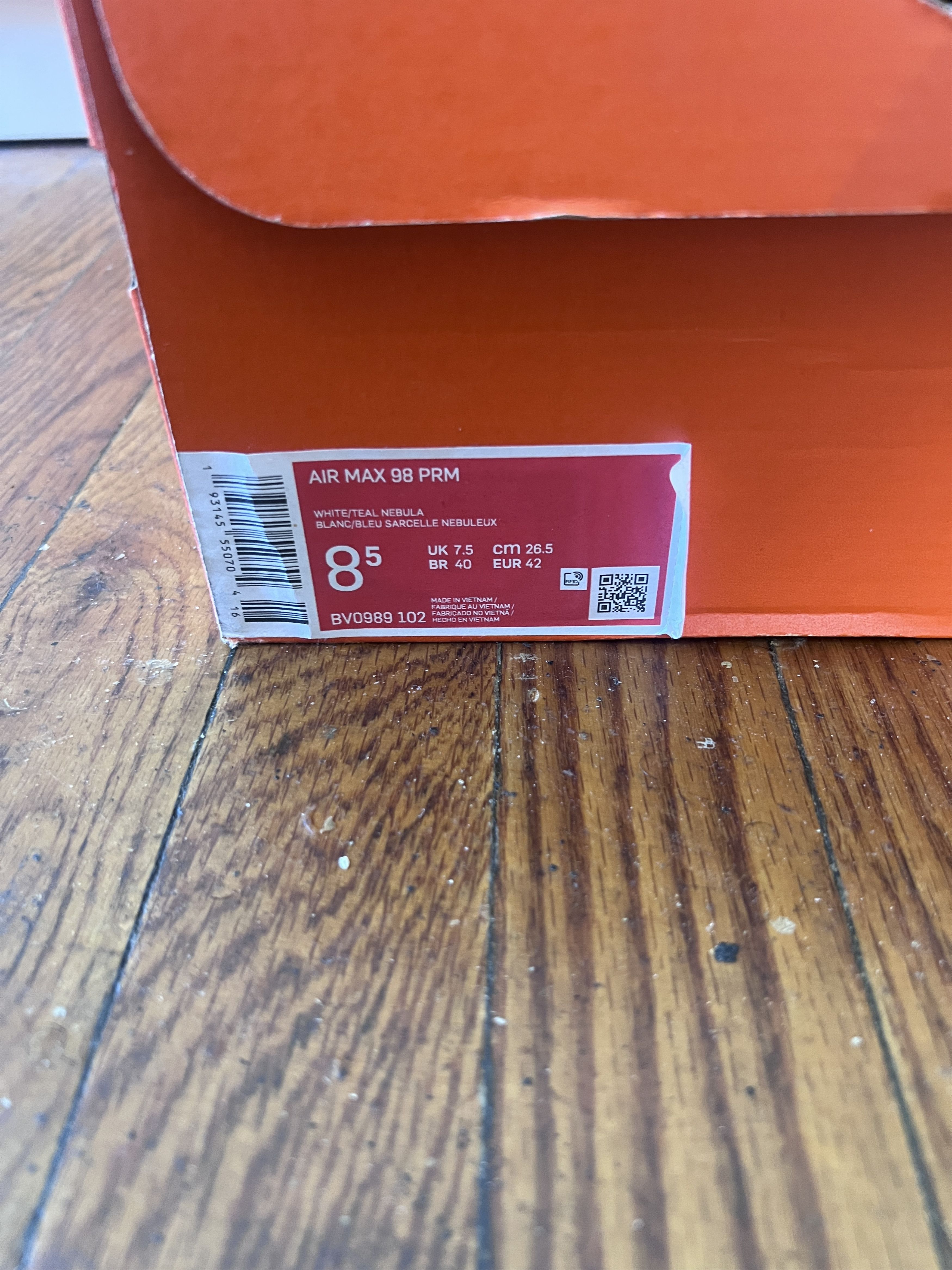Nike 2019 Nike Air Max 98 Premium 'Teal Nebula' (M 8.5) Size US 8.5 / EU 41-42 - 7 Thumbnail