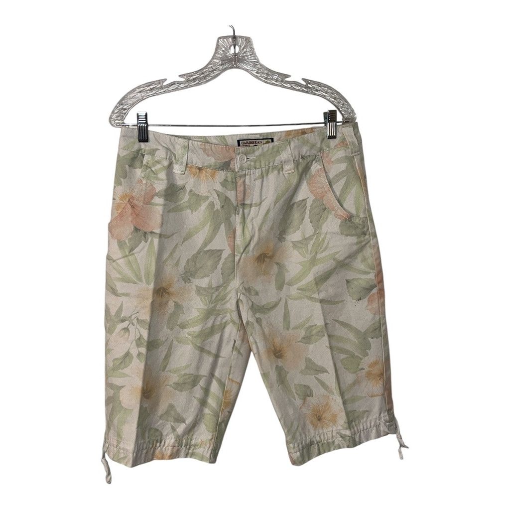 Other Caribbean Joe Womens , White & Green Floral shorts 10 Size 32" / US 10 / IT 46 - 1 Thumbnail