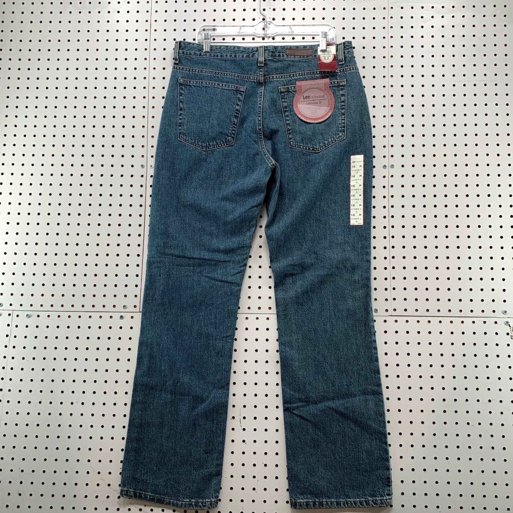 Lee Lee Riveted Jeans Womens Size 16 Mid Rise Straight Leg 5 Pocket Denim 36x32 Blue 100% Cotton Jeans 90s Theme - Womens Size 38" / US 16 / IT 52 - 7 Thumbnail