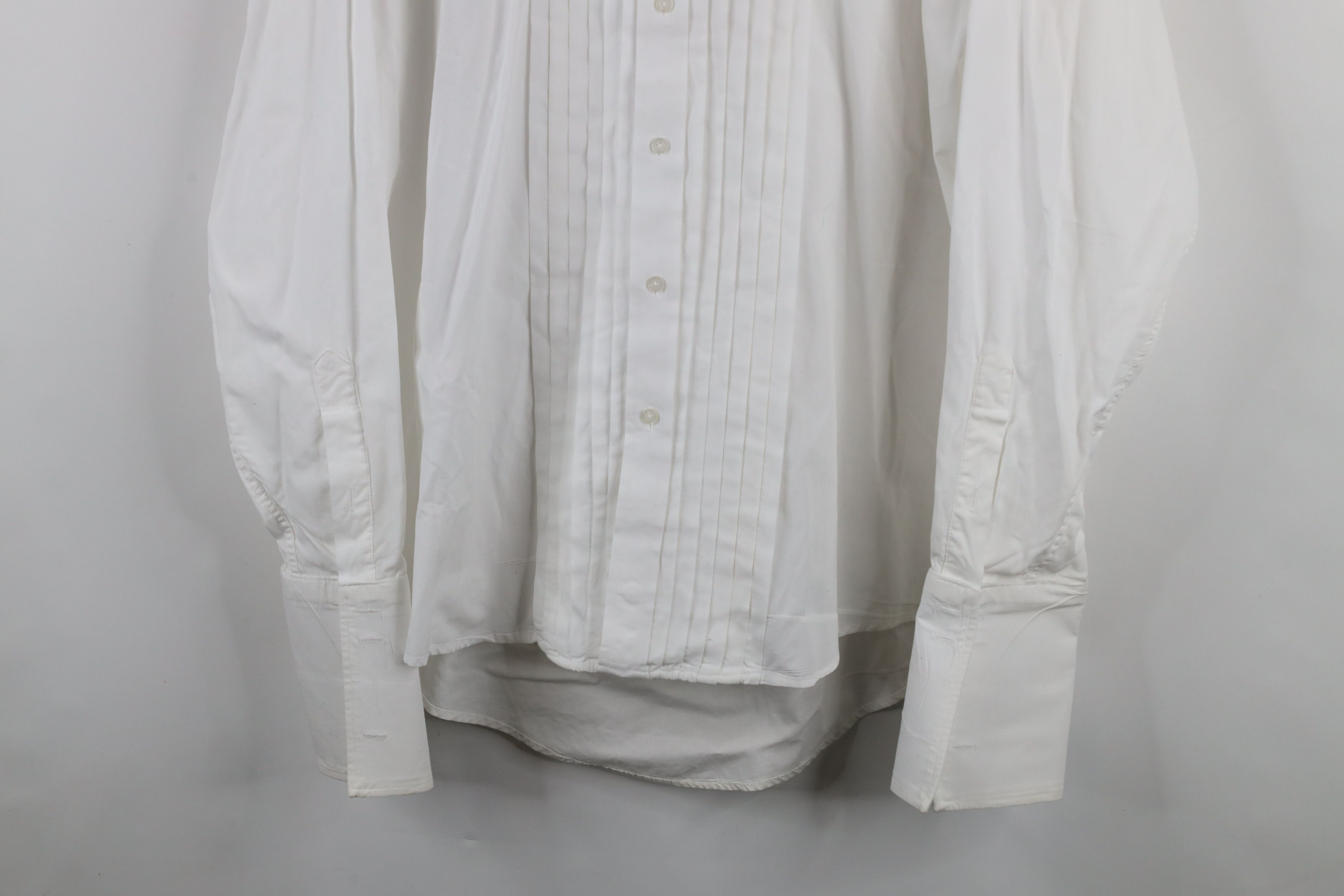 Vintage Vintage 90s Cotton Ruffled Prom Tuxedo Button Shirt White Size US M / EU 48-50 / 2 - 3 Thumbnail
