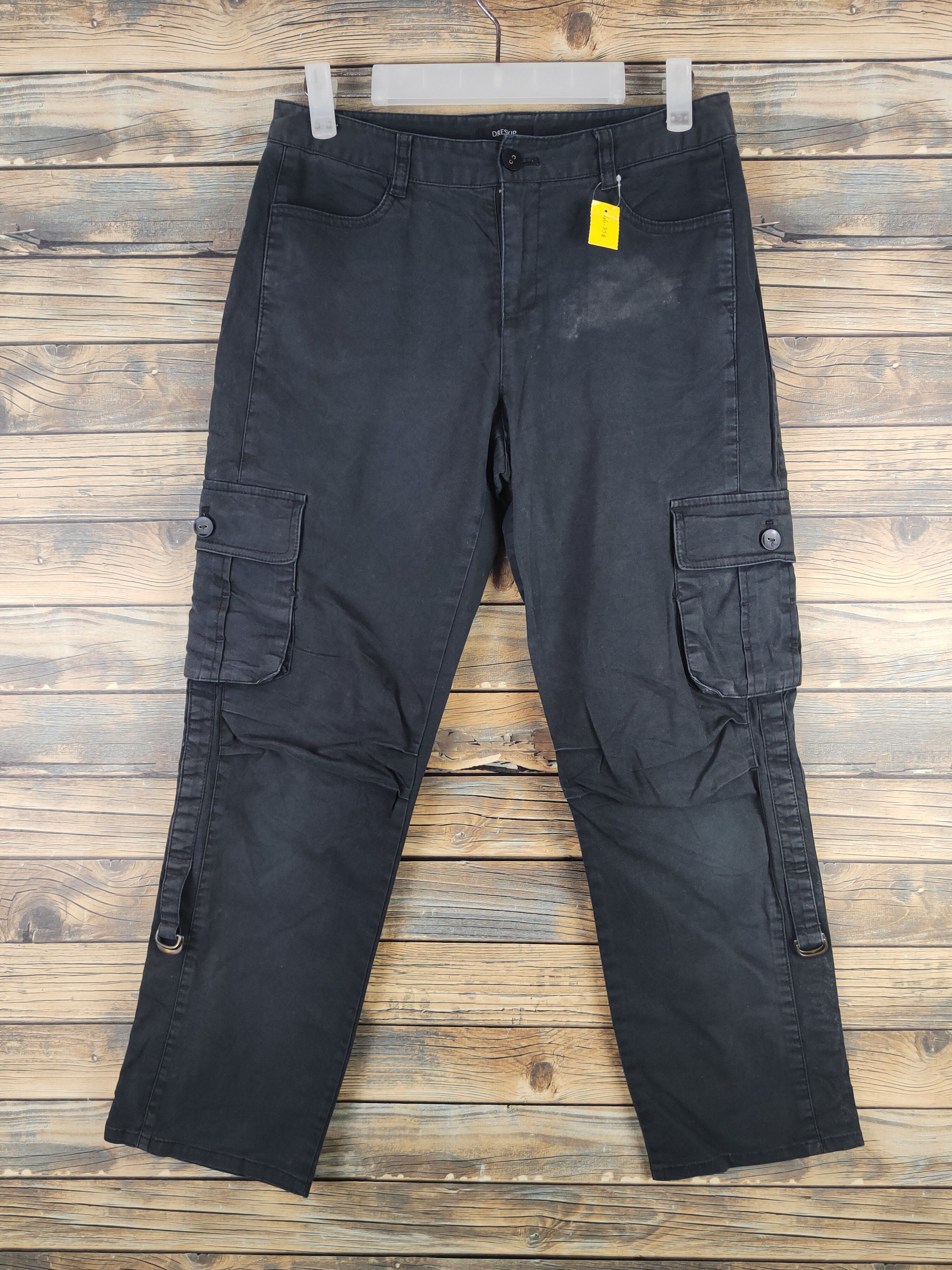 Japanese Brand DL Dreskip Black Multipocket Cargo Pants #Sp46-258T Size US 29 - 1 Thumbnail