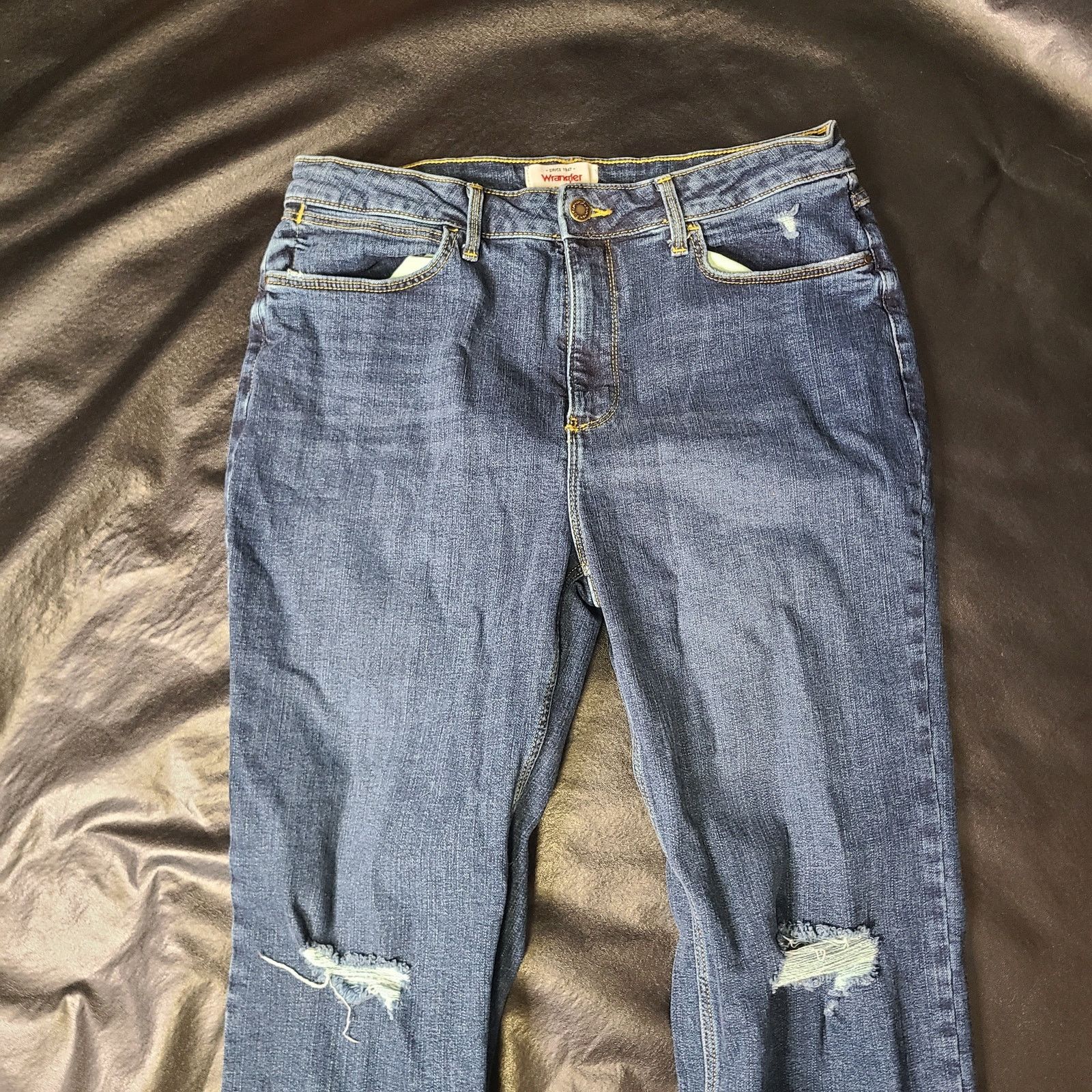 Wrangler Wrangler dark blue high-rise true straight crop size 12 Size 34" / US 12 / IT 48 - 2 Thumbnail