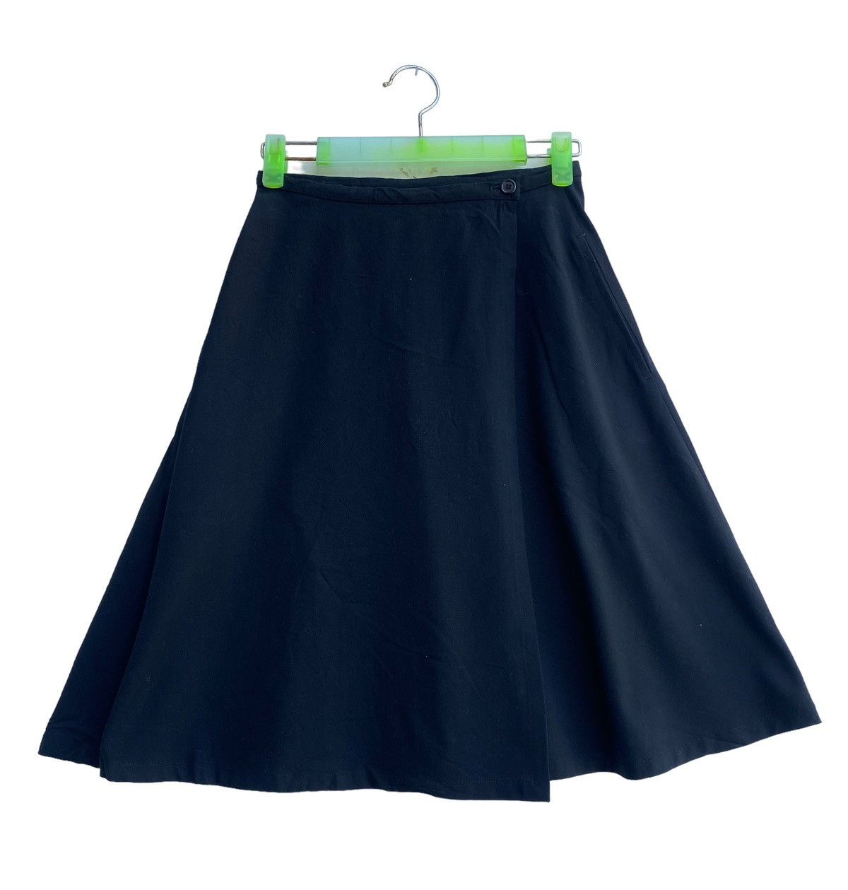 image of Yohji Yamamoto x YS Vintage Y’S Side Pocket Midi Skirt in Black, Women's (Size 24)