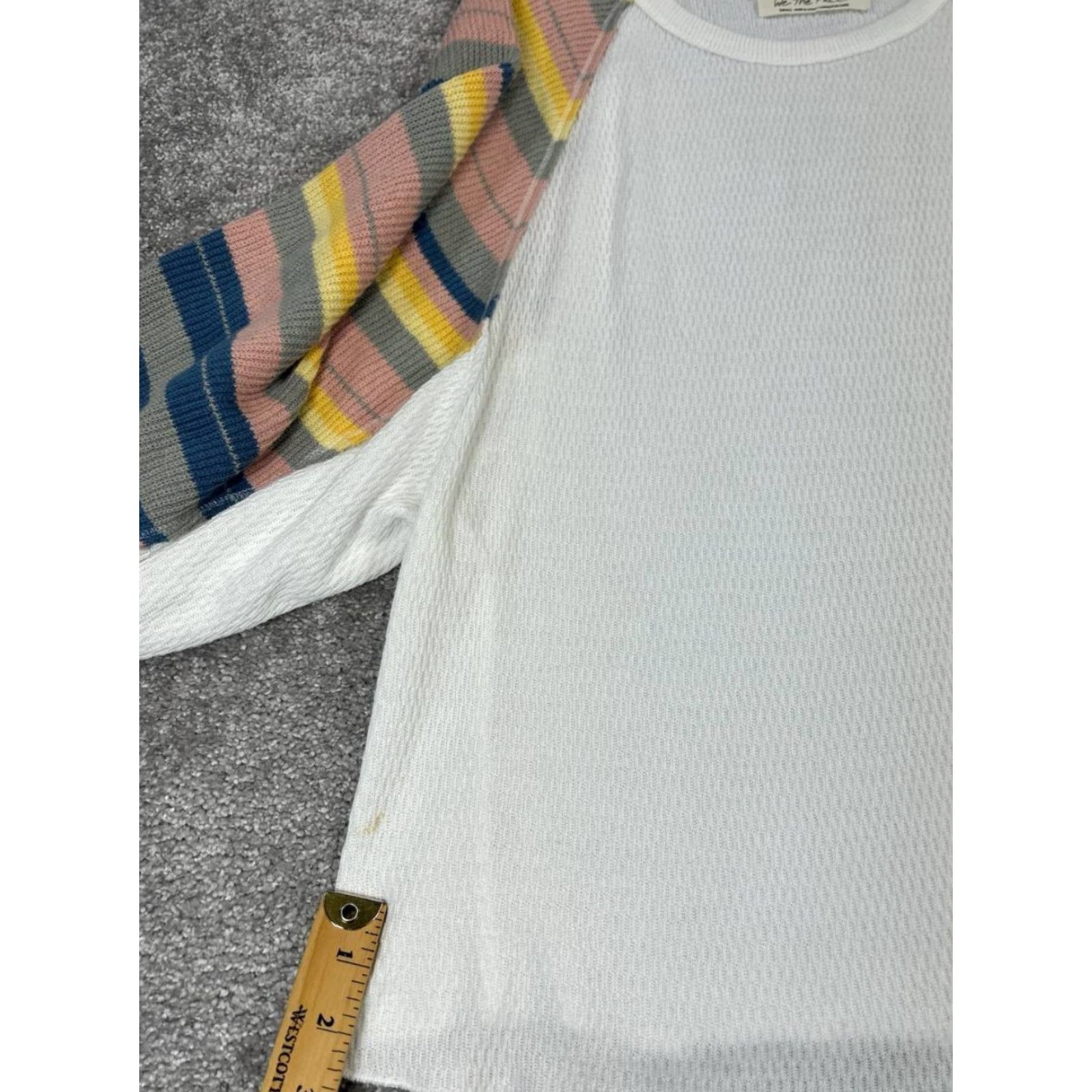 Free People Free People Sweater Shirt Womens S White Pink Yellow Blue Cotton Knit Pullover Casual Knit Sweatshirt 90s Womens? Size S / US 4 / IT 40 - 5 Thumbnail