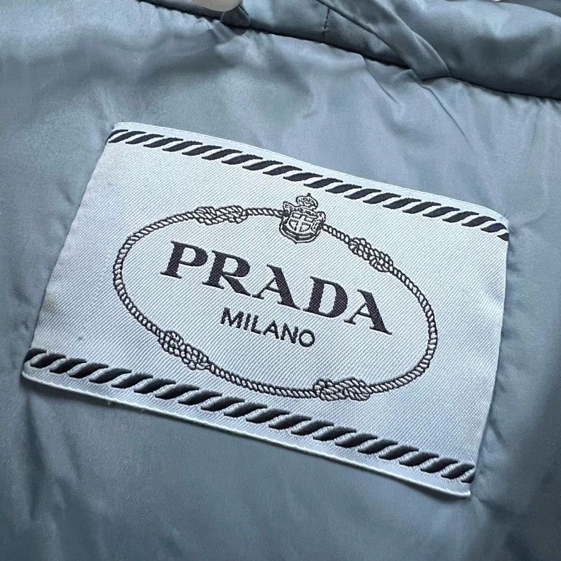 Prada Prada Black and blue patch triangle label down jacket 2503- Size US XXS / EU 40 - 4 Thumbnail