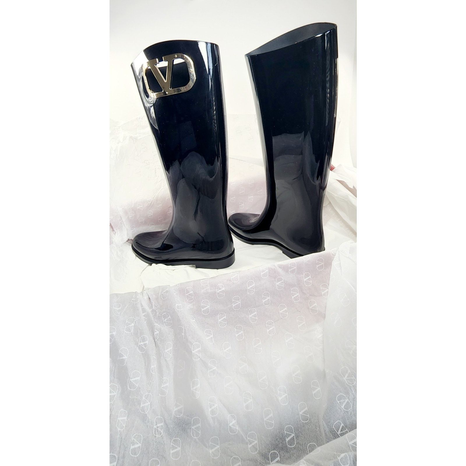 Valentino RRP $850 VALENTINO GARAVANI Wellington Boots US6 EU36 Logo Size US 6 / IT 36 - 8 Thumbnail
