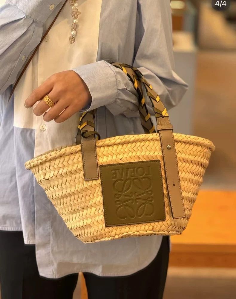 Loewe loewe Olive green leather basket 2503-Nextarrow Size ONE SIZE - 2 Thumbnail