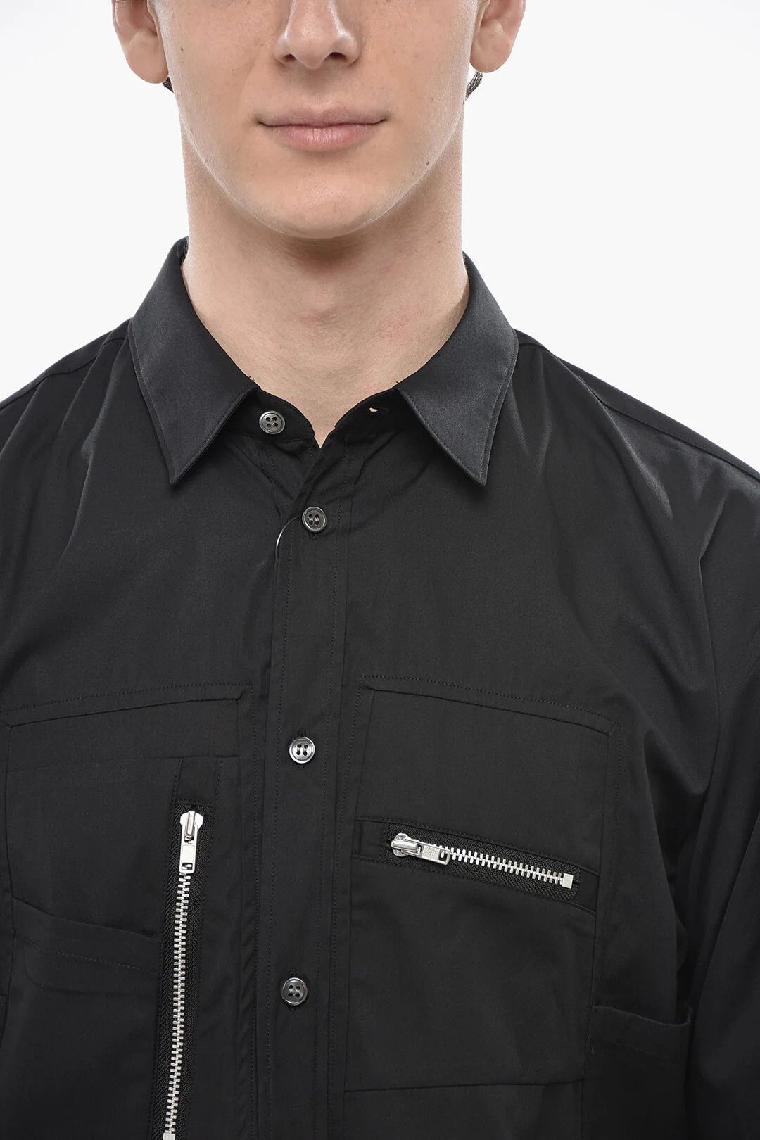 Comme des Garcons og1mm0426 Solid Multi-Pocket Shirt in Black Size US M / EU 48-50 / 2 - 3 Thumbnail