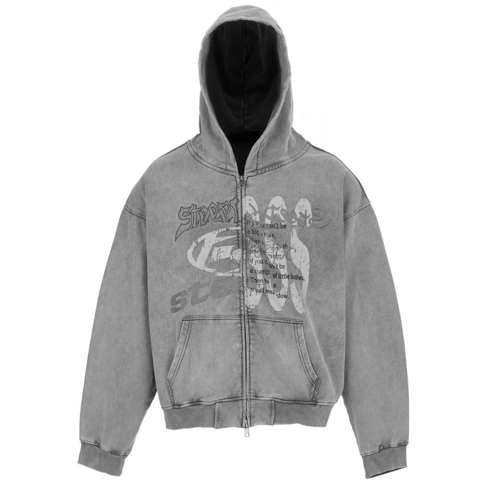 Japanese Brand × Vintage Vintage Faded Embroidered Gray Zip-Up Hoodie size Small Size US S / EU 44-46 / 1 - 5 Thumbnail