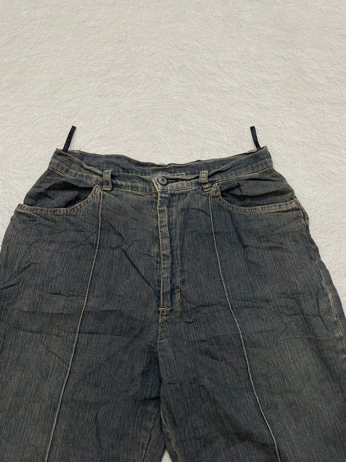 Japanese Brand 2000s Japan Dark Denim Panel Seam Faded Indigo Kapital Y2K Size US 26 / EU 42 - 4 Thumbnail