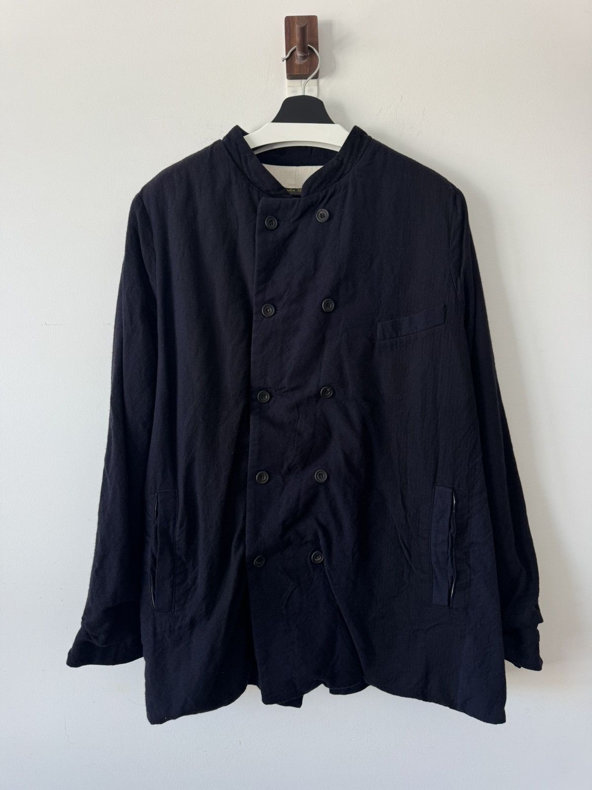 Paul Harnden Shoemakers Paul Harnden Two Tone Navy Wool Double Breasted Jacket Size US L / EU 52-54 / 3 - 1 Thumbnail