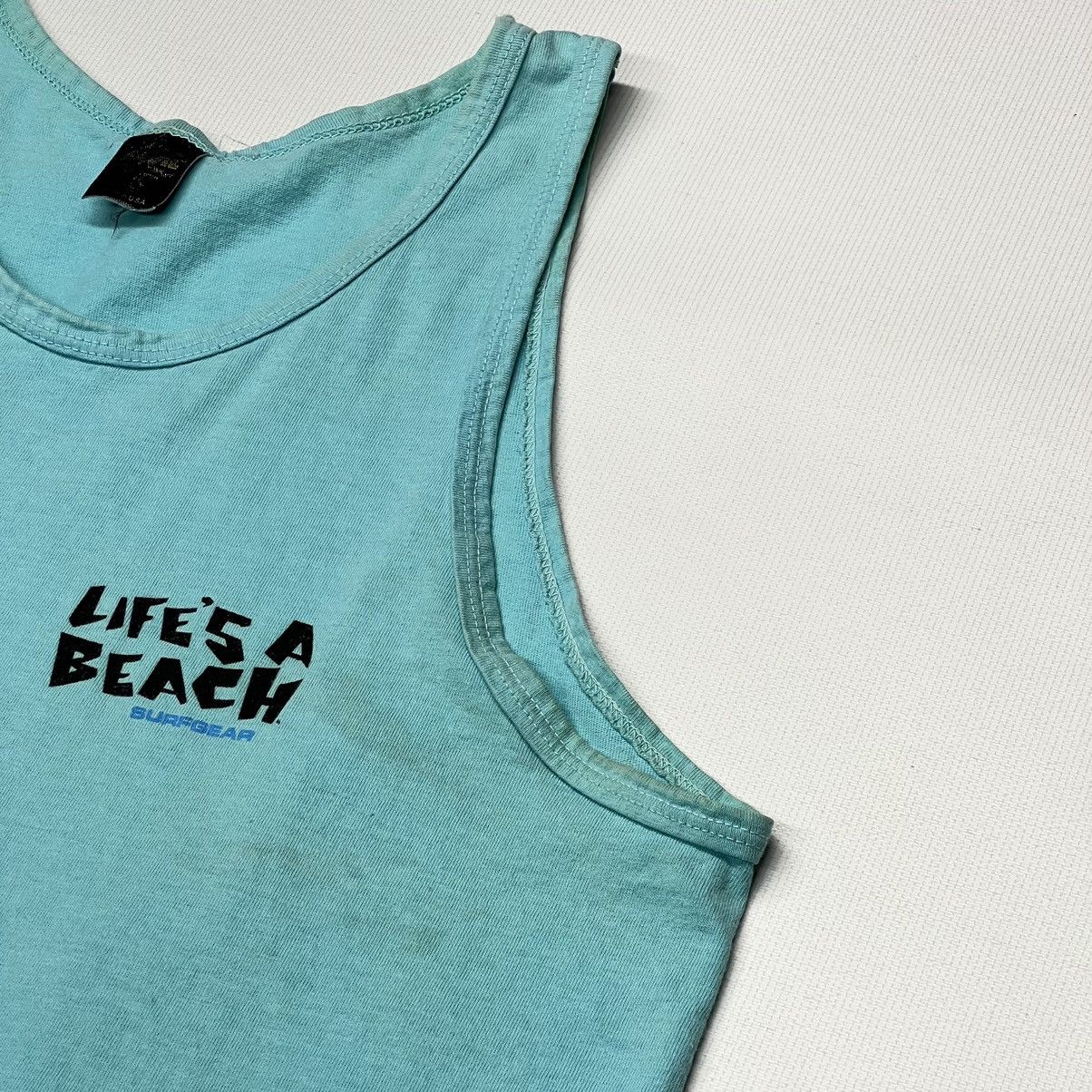 Anvil × Vintage Lifes A Beach Tee Shirt Sleeveless Surf Cartoon 90s Size US L / EU 52-54 / 3 - 4 Thumbnail