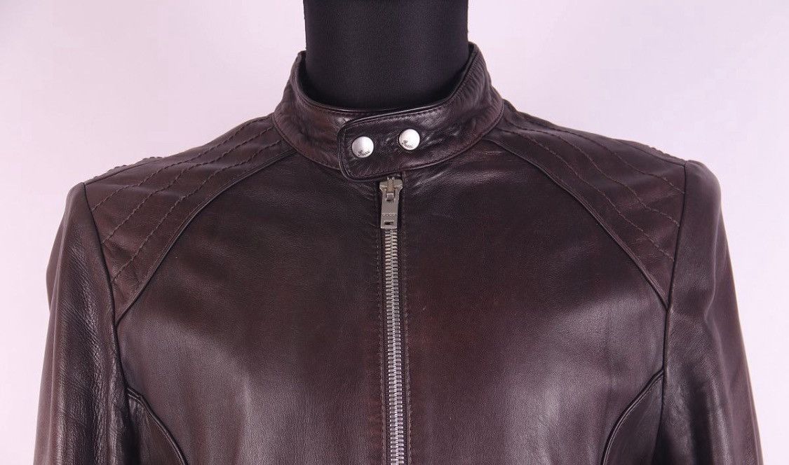 Gucci Gucci Leather Biker Belt Detail Jacket Size US M / EU 48-50 / 2 - 2 Thumbnail