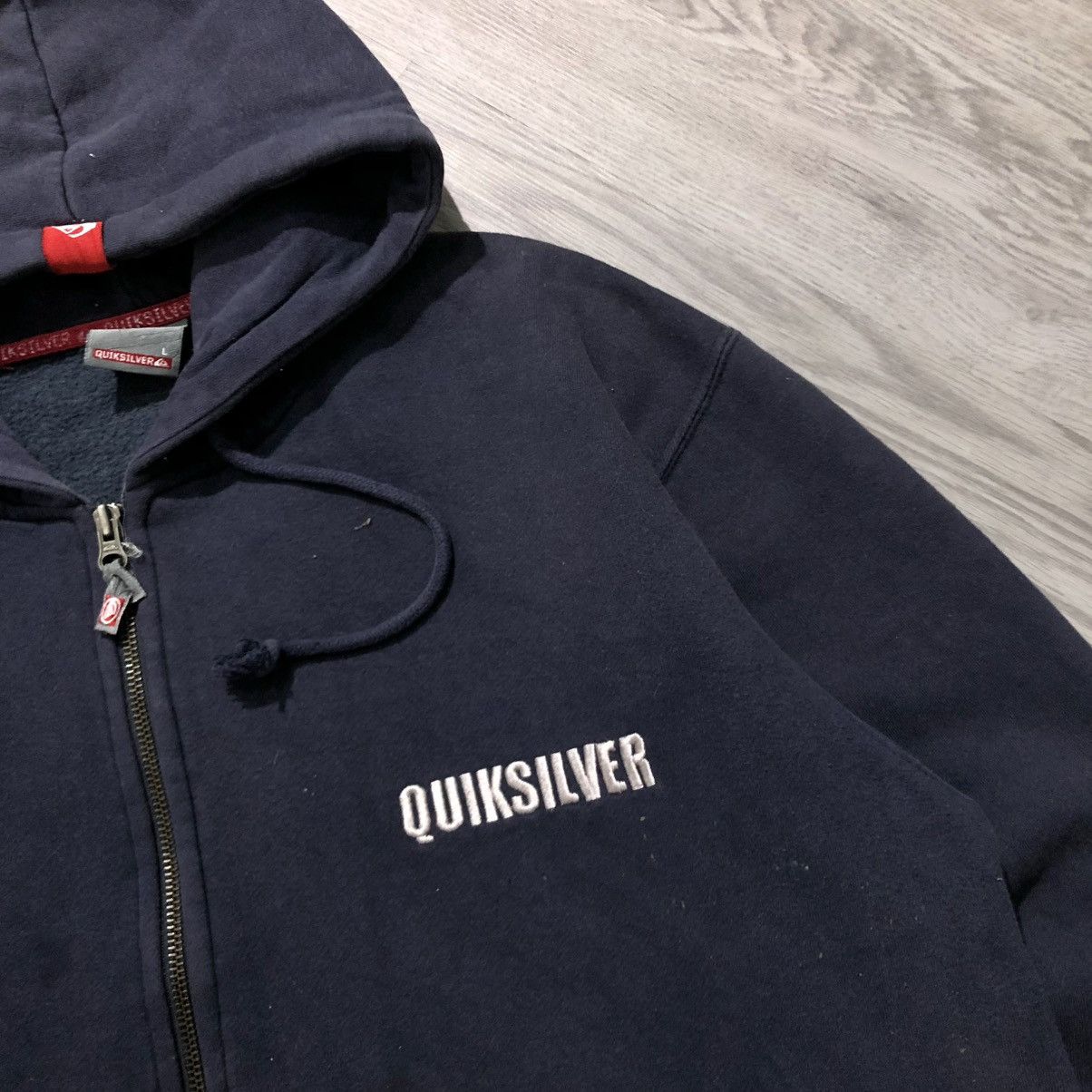Quiksilver 2000s Quiksilver Boardriding Big Logo Ziphoodie Navy Size US XL / EU 56 / 4 - 9 Thumbnail