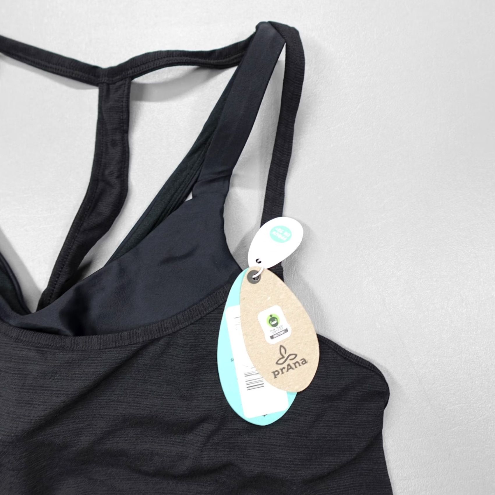 Prana prAna Ainsley Tankini Tank Women XS Black Solid Nylon Spandex Adjustable Strap Removable Pads 1964801 Size ONE SIZE - 4 Thumbnail