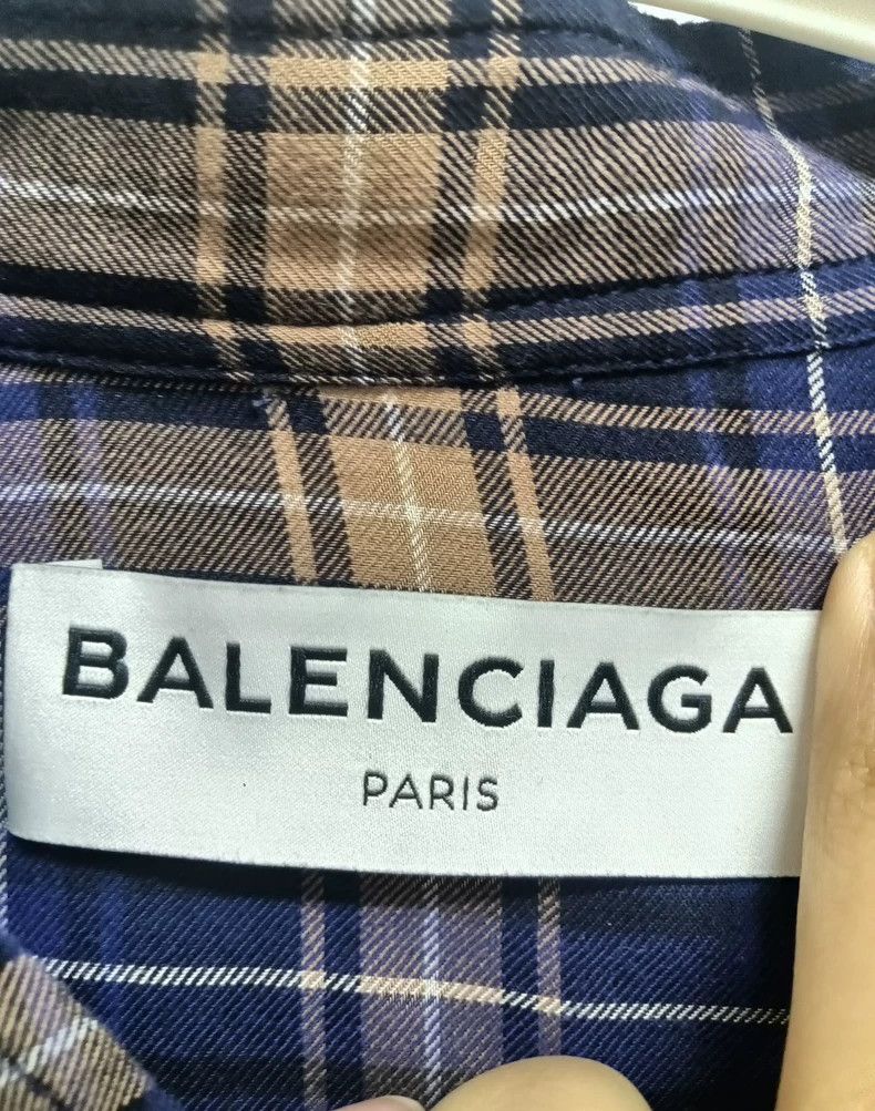 Balenciaga Balenciaga size 32 Checkered shirt, back large logo design Size S / US 4 / IT 40 - 3 Thumbnail