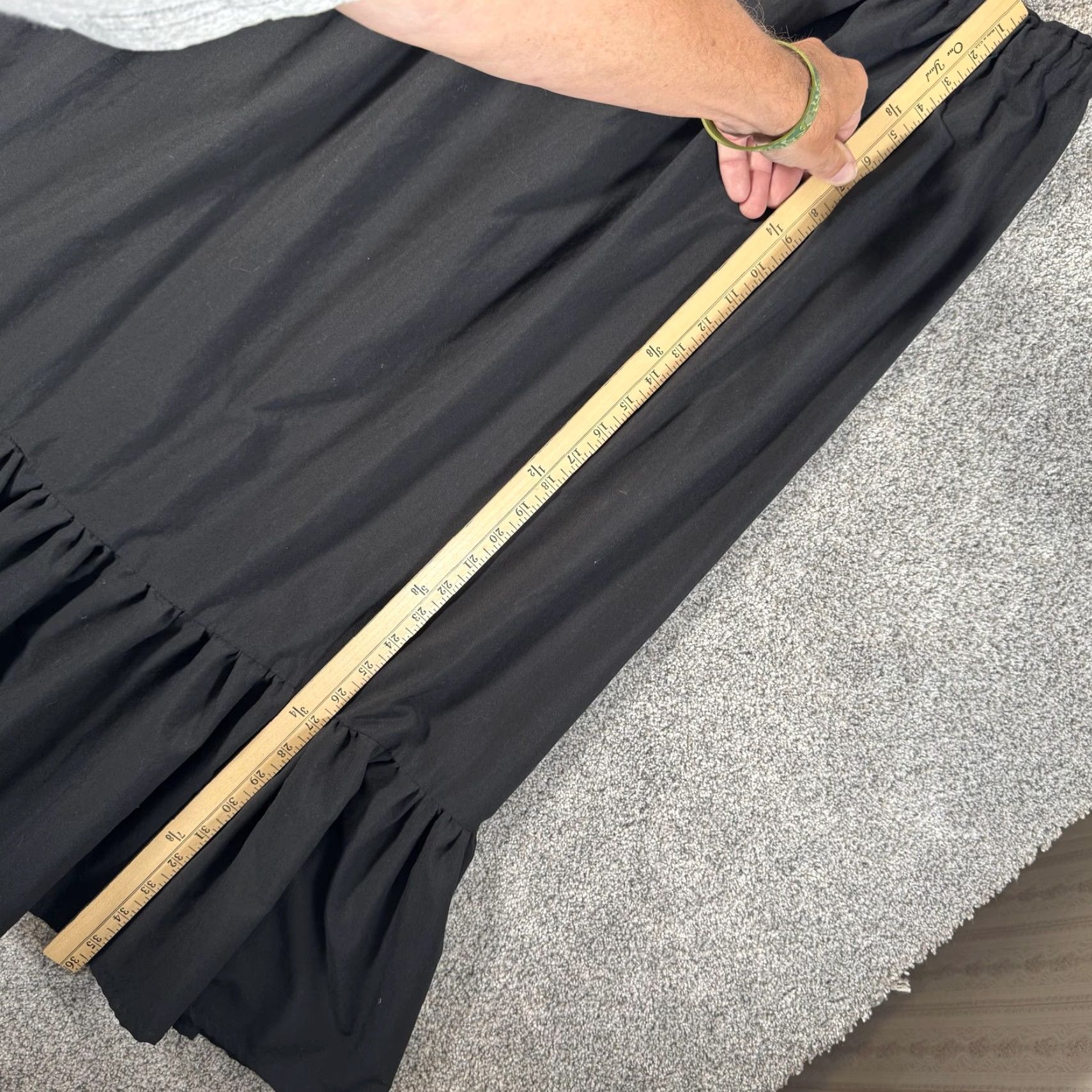 Vintage Ruffle Hem Midi Skirt Plus 22W-24W Prairie Dark Cottagecore Romantic Goth Witchy Size 40" / US 18 - 3 Thumbnail