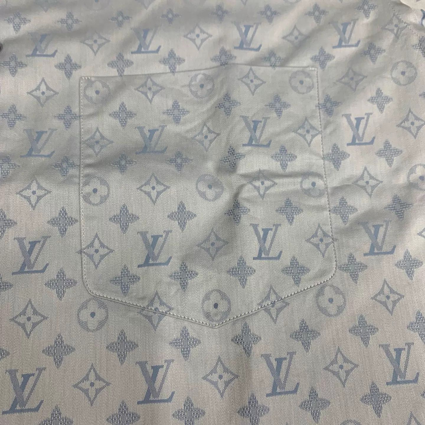 Louis Vuitton LV 26 Blue Monogram full print short - sleeve shirt Size US M / EU 48-50 / 2 - 8 Thumbnail